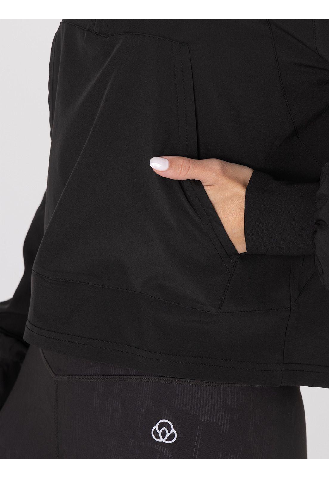 Polerón Mujer Half Zip Demi Negro-5