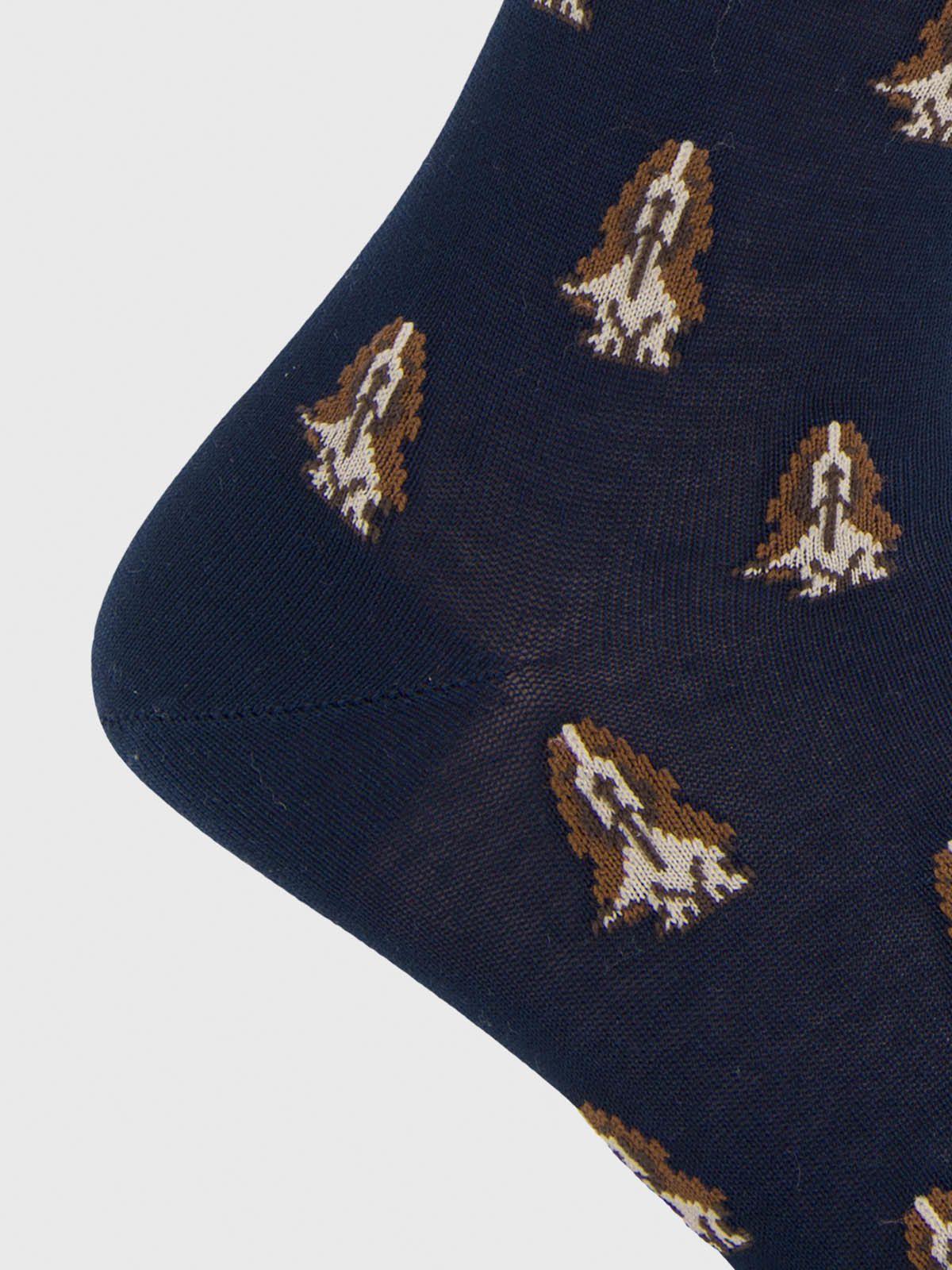 Calcetin Algodón Hombre D Basset Azul-2