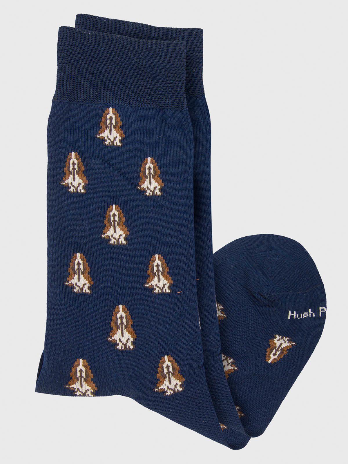 Calcetin Algodón Hombre D Basset Azul-1