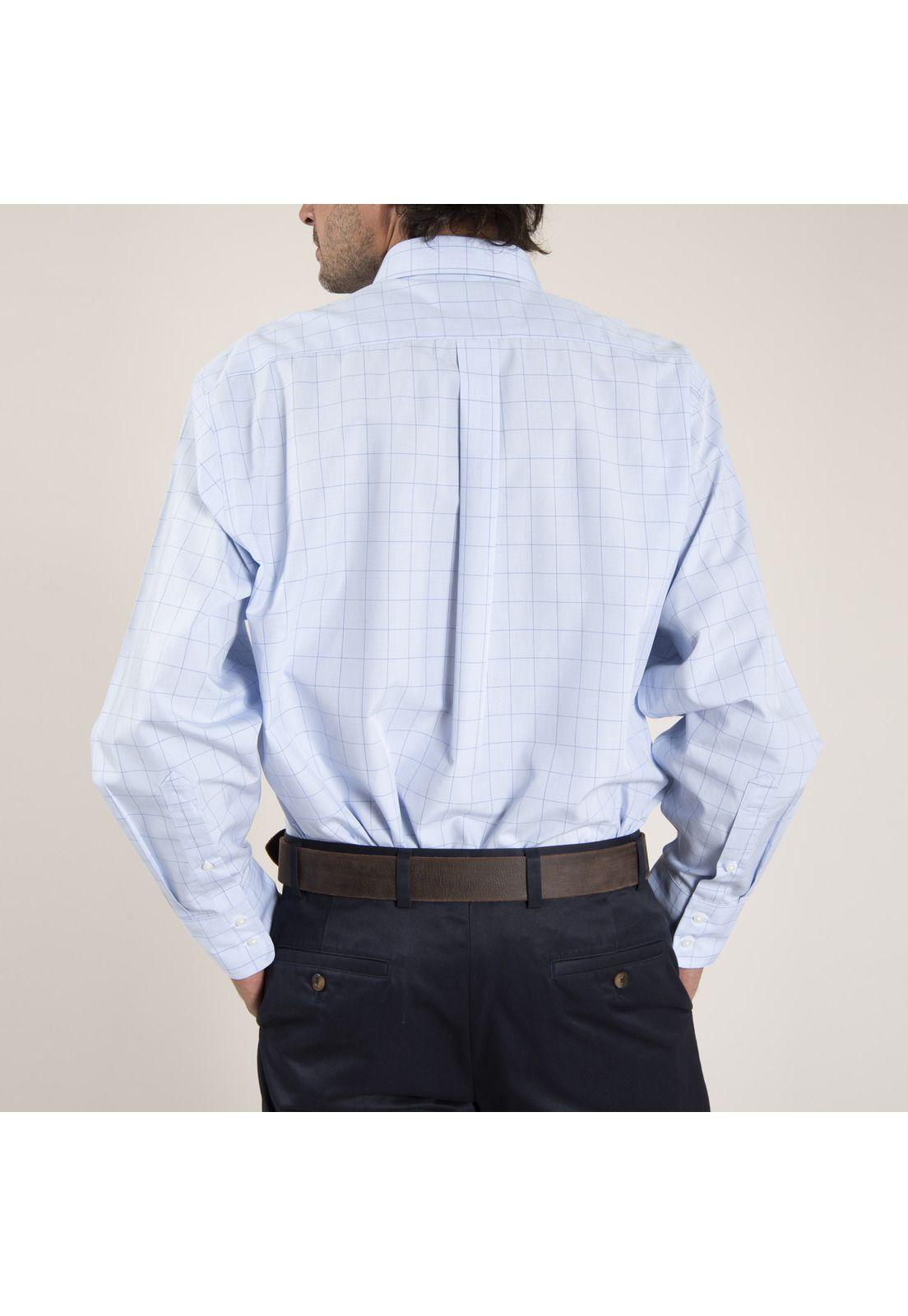 Camisa Algodón Libre de Arrugas Azul Hombre Rockford-3