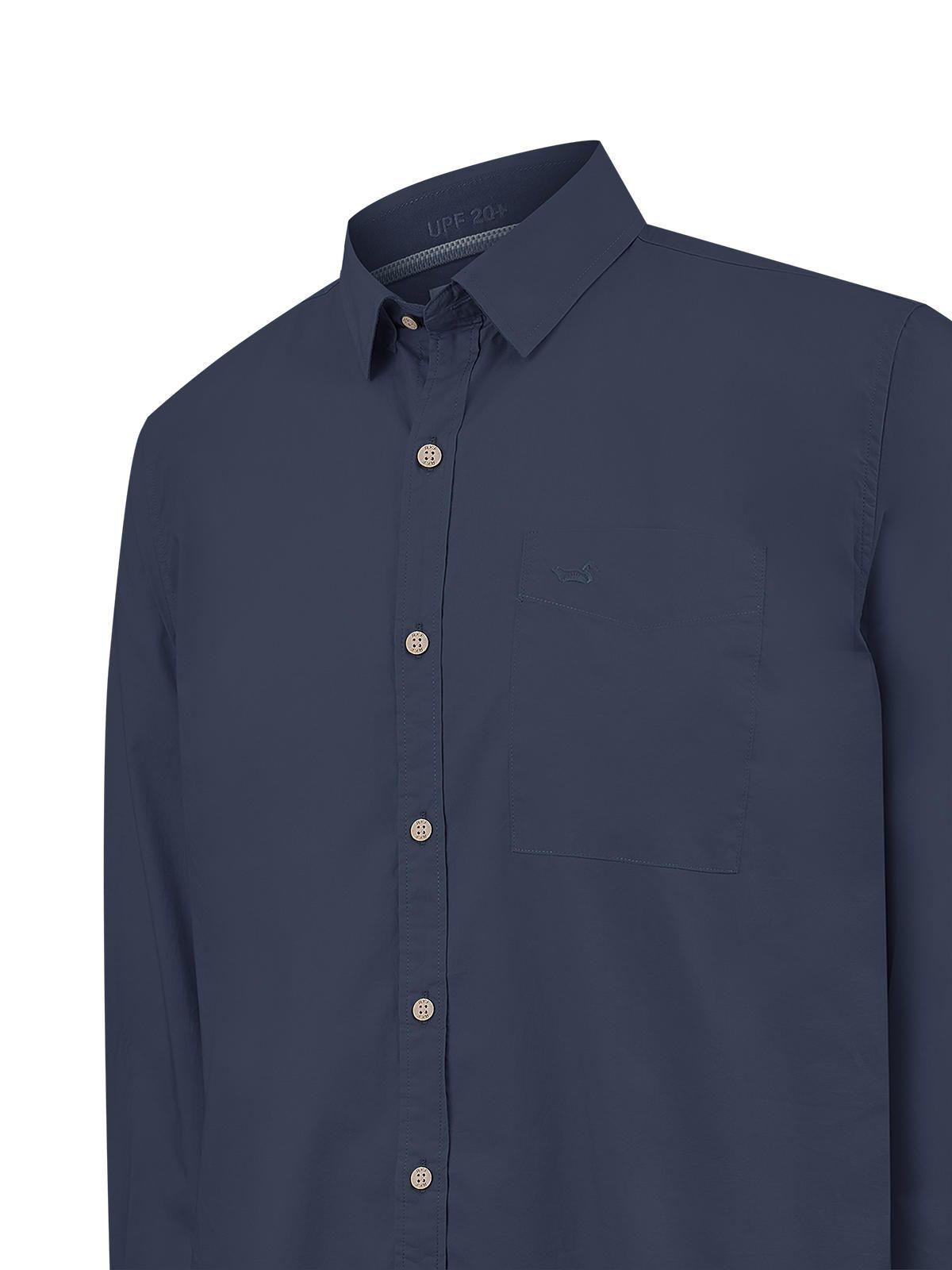 Camisa Algodón Orgánico Hombre Galiton Azul-3