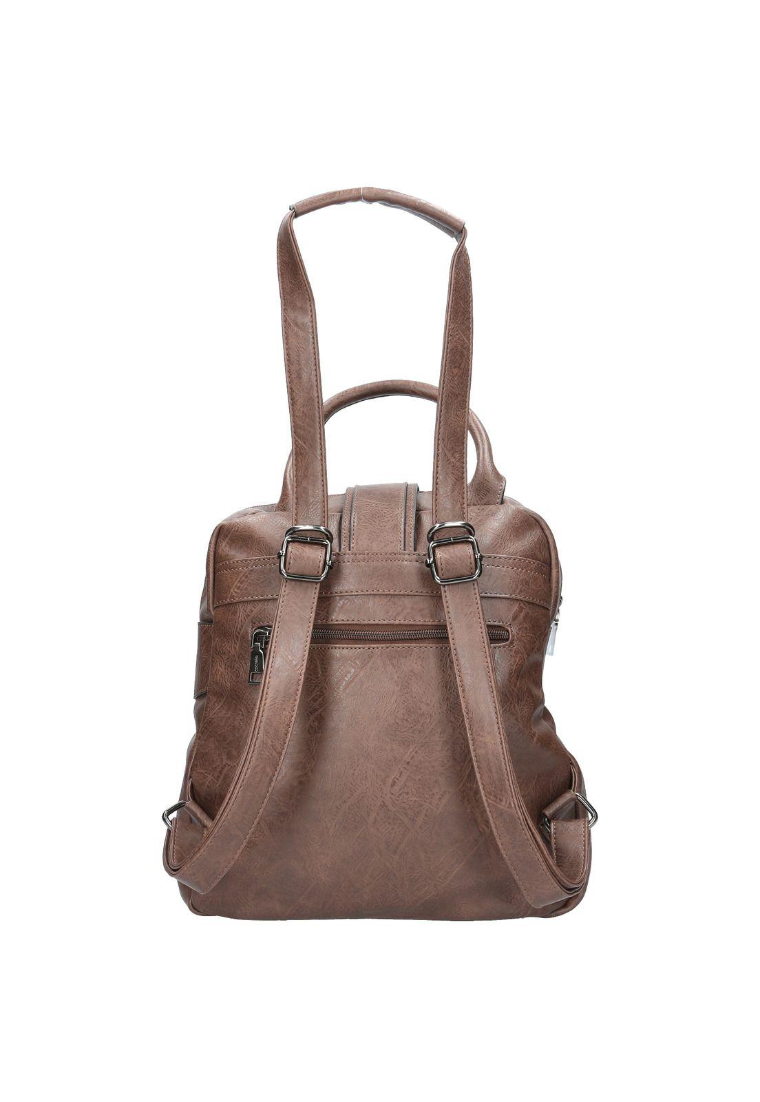 Mochila Convertible Mujer Elist Backbag Café-3