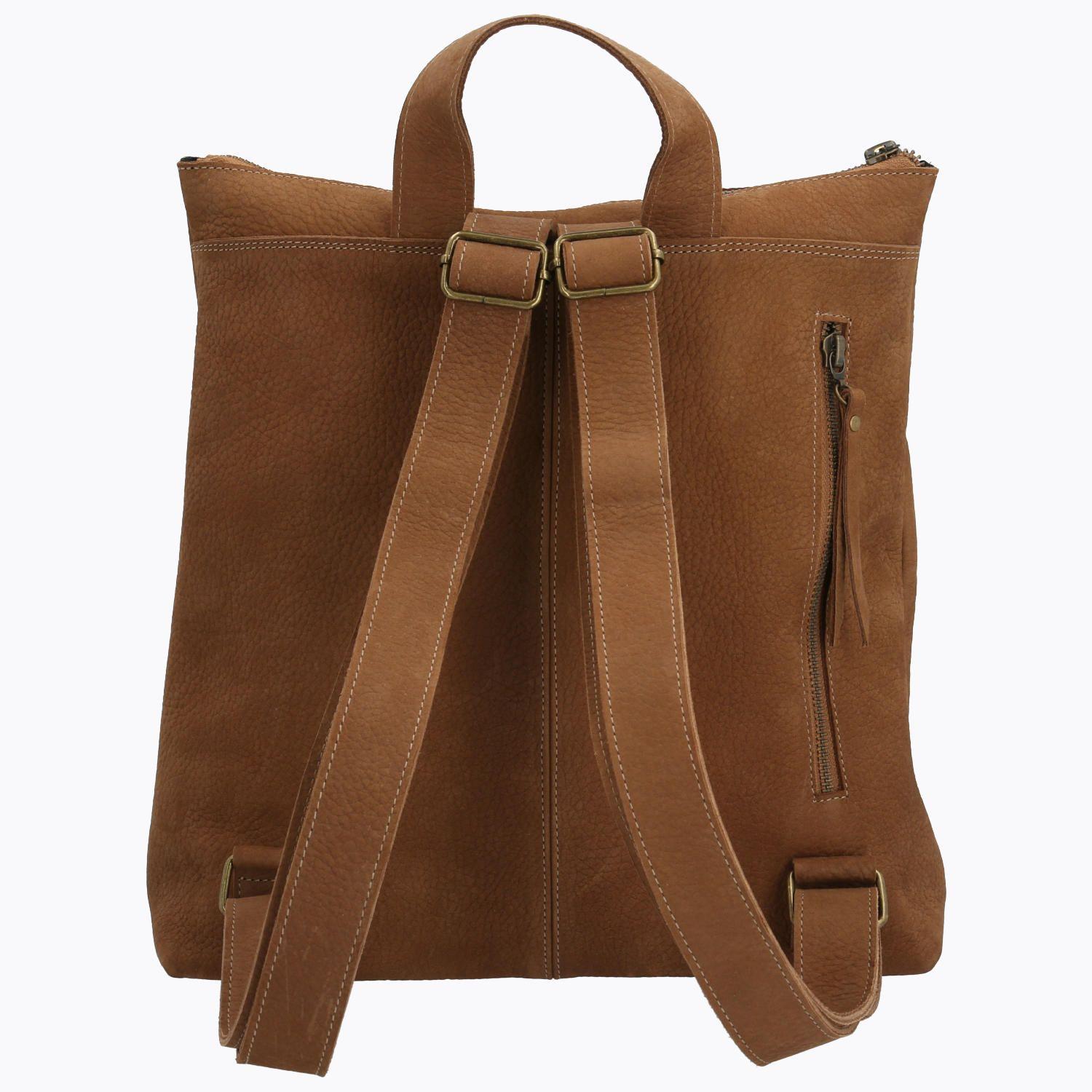 Mochila Cuero Mujer Brianna Back Café-2