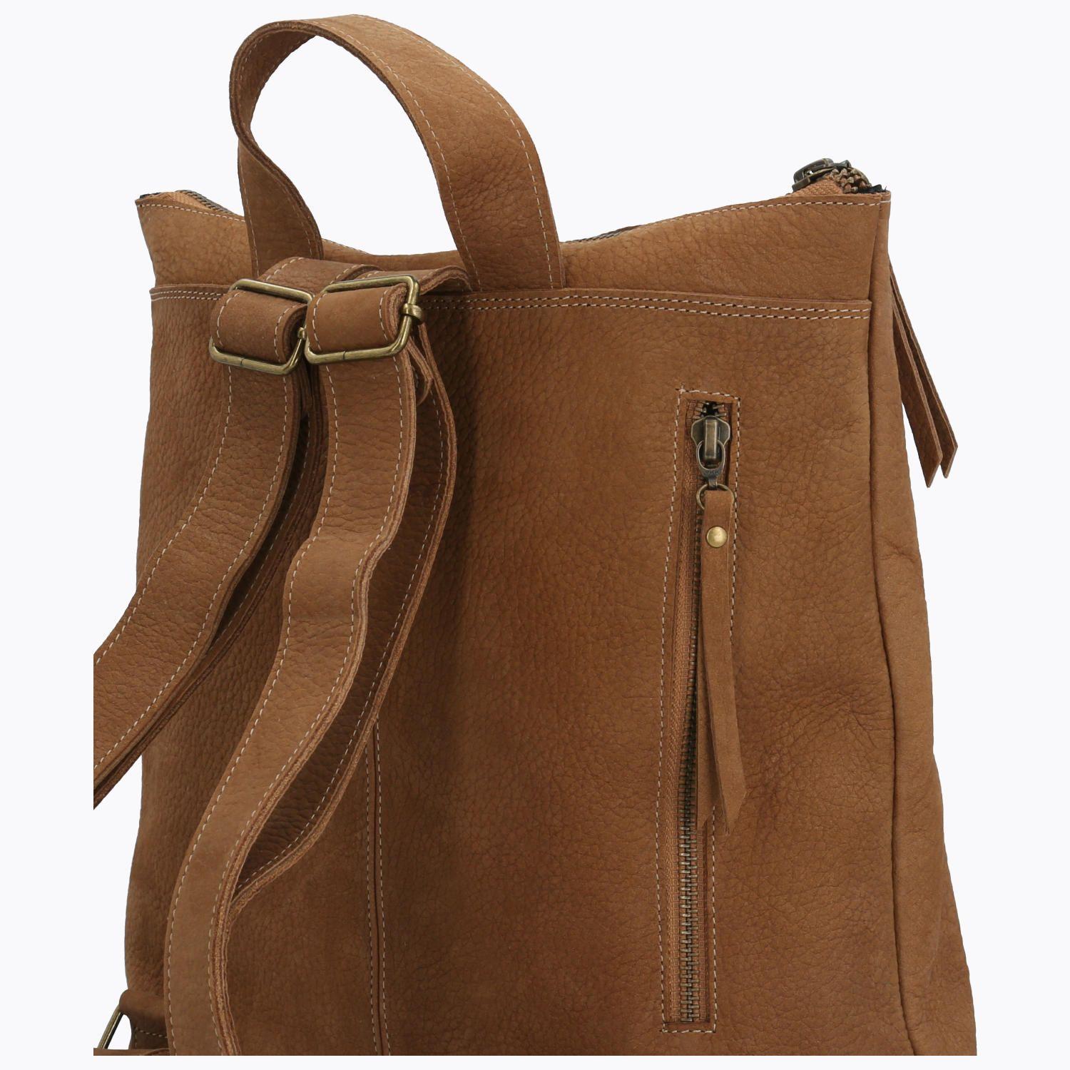 Mochila Cuero Mujer Brianna Back Café-3