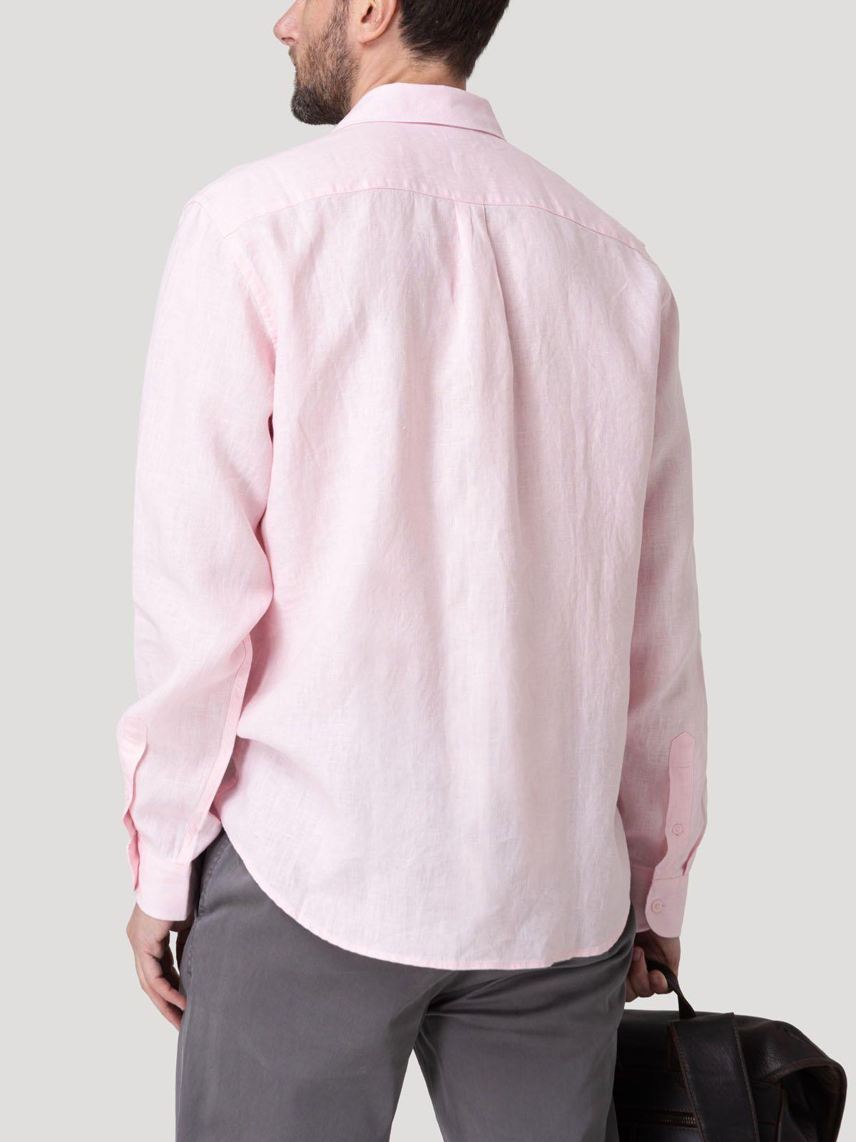 Camisa Lino Orgánico Hombre Linenit Rosado-5