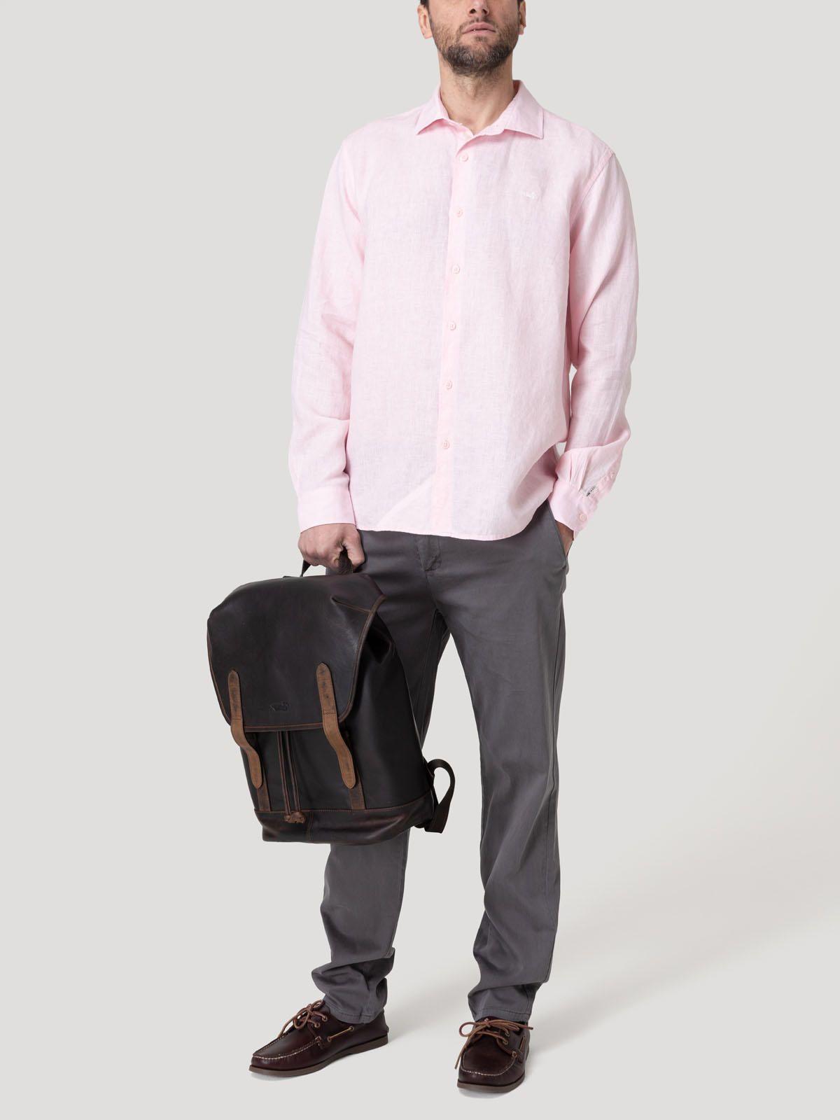 Camisa Lino Orgánico Hombre Linenit Rosado-7