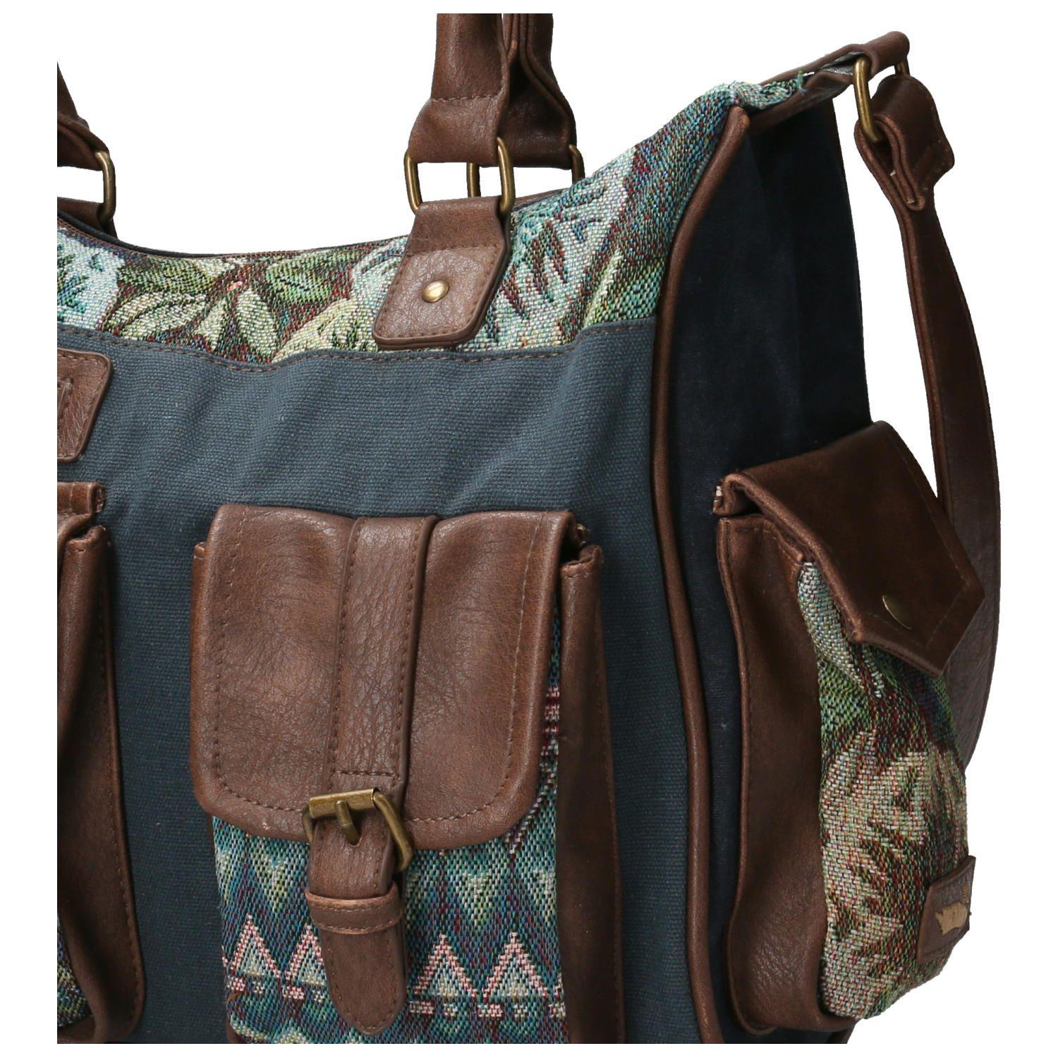 Cartera Textil Mujer Rossi Hobo Azul-3