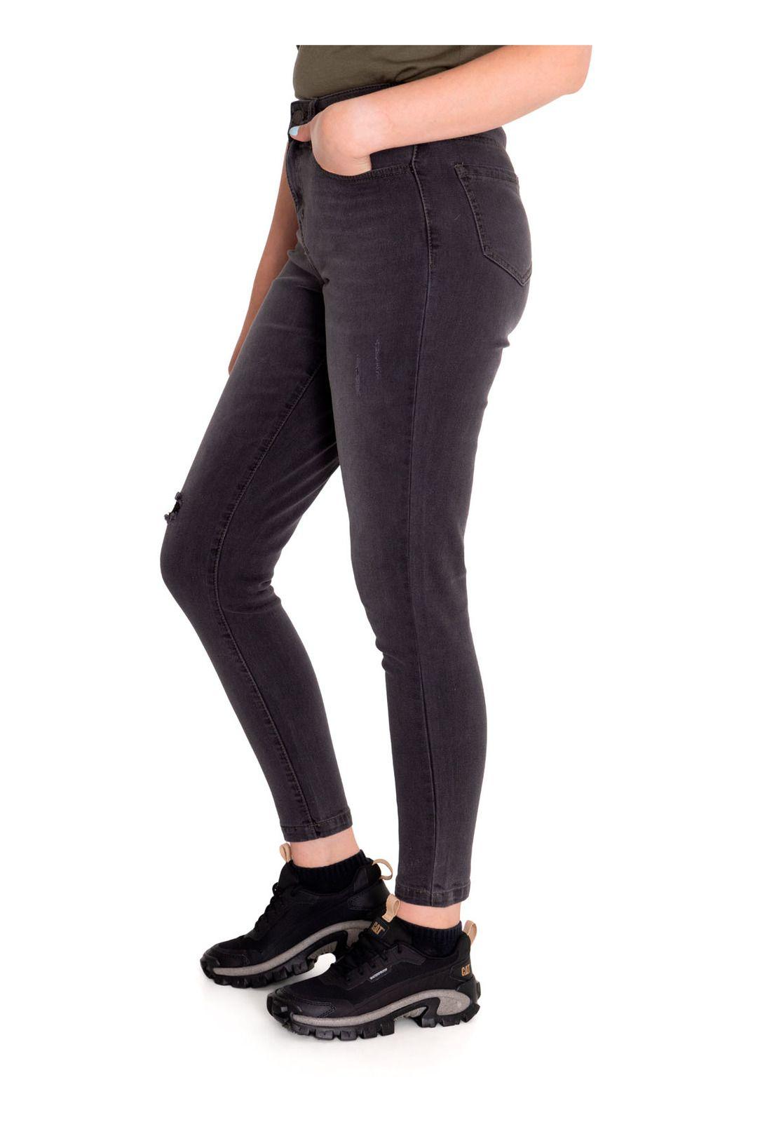 Jeans Denim Mujer Triblend Mid-Rise Skinny Gris CAT-1