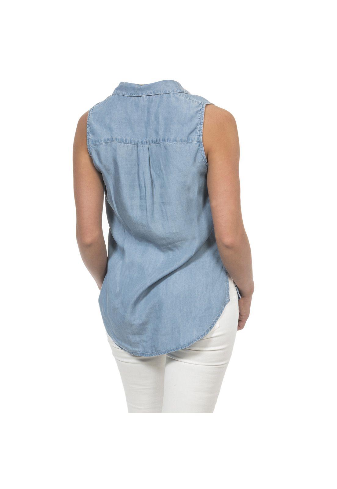 BLUSA S/M MUJER SLEEVELESS DENIM SHI AZUL CLARO-2