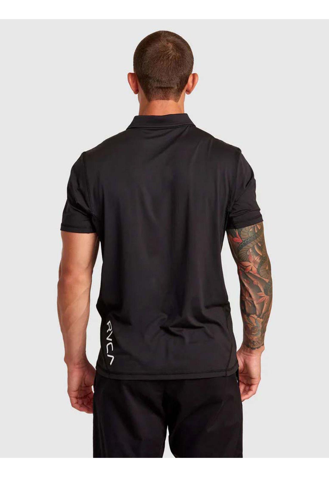 Polera manga corta Hombre Sport Vent Polo Negro Rvca-3