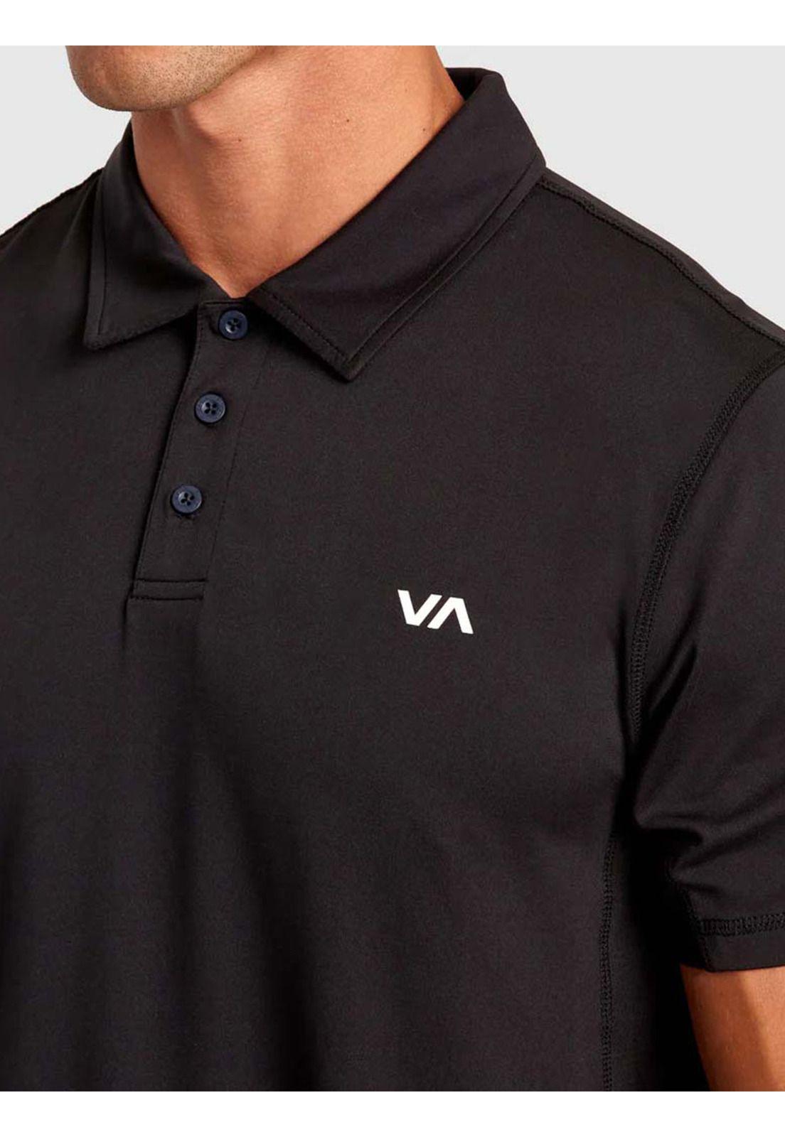Polera manga corta Hombre Sport Vent Polo Negro Rvca-4