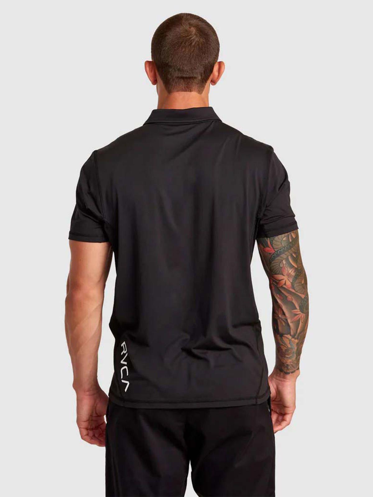 Polera manga corta Hombre Sport Vent Polo Negro Rvca-3