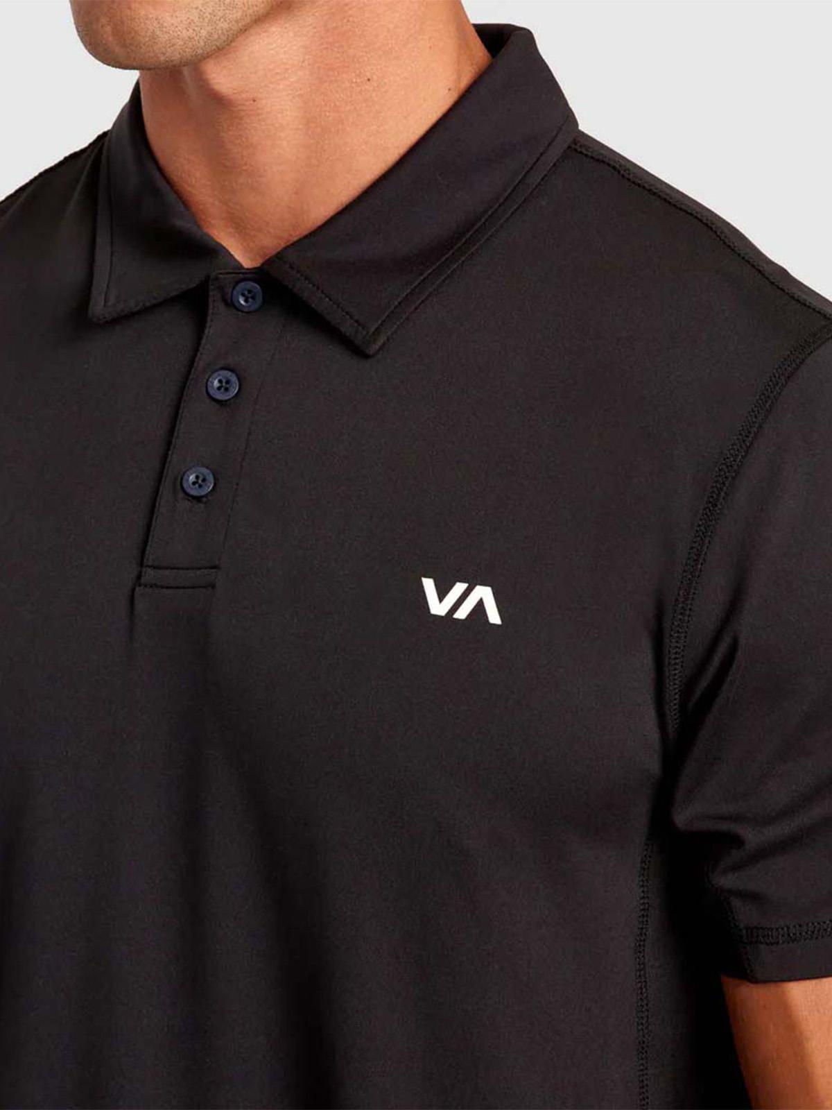Polera manga corta Hombre Sport Vent Polo Negro Rvca-4