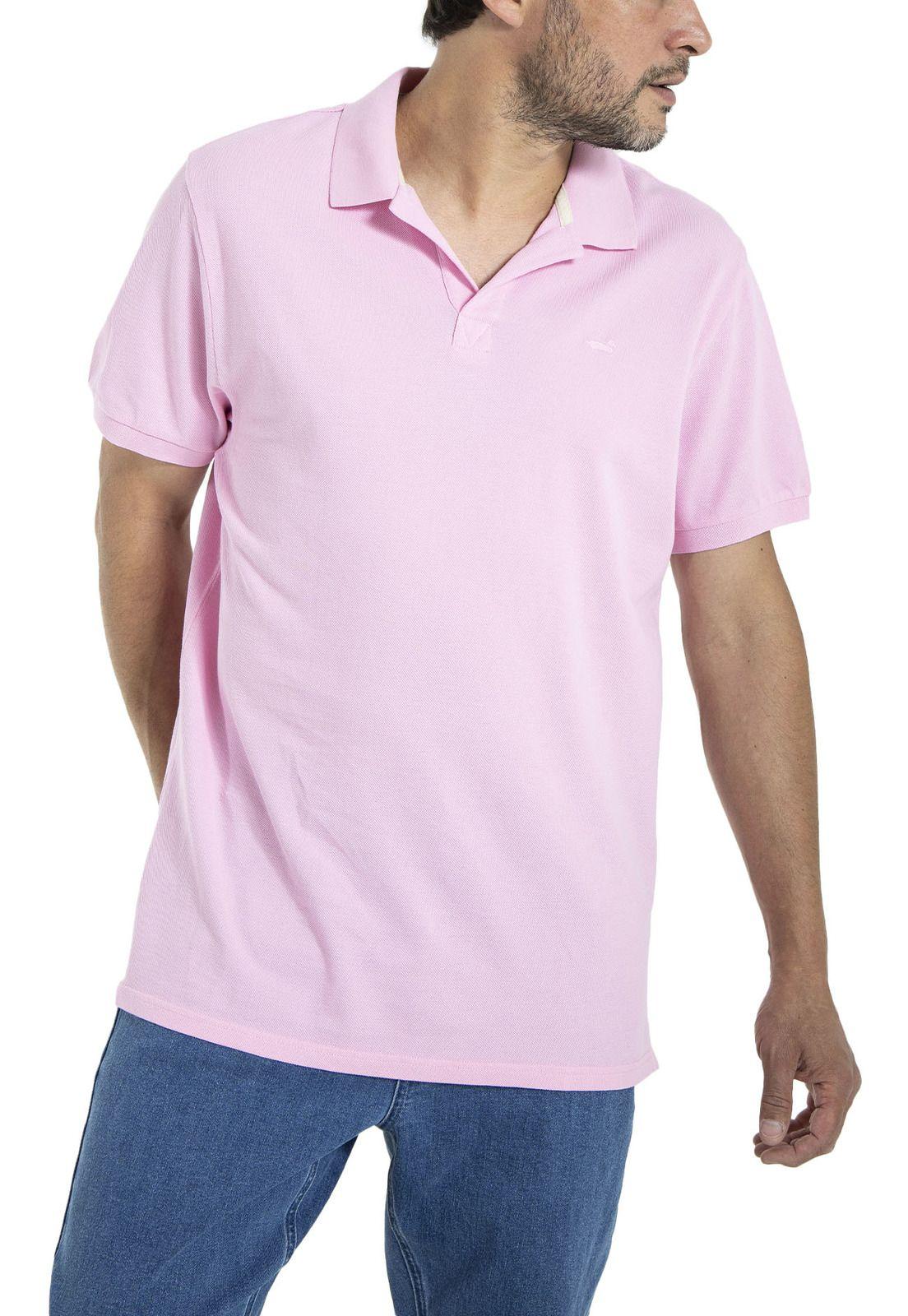 Polera Algodón Org Hombre Piquesport Rosado-3