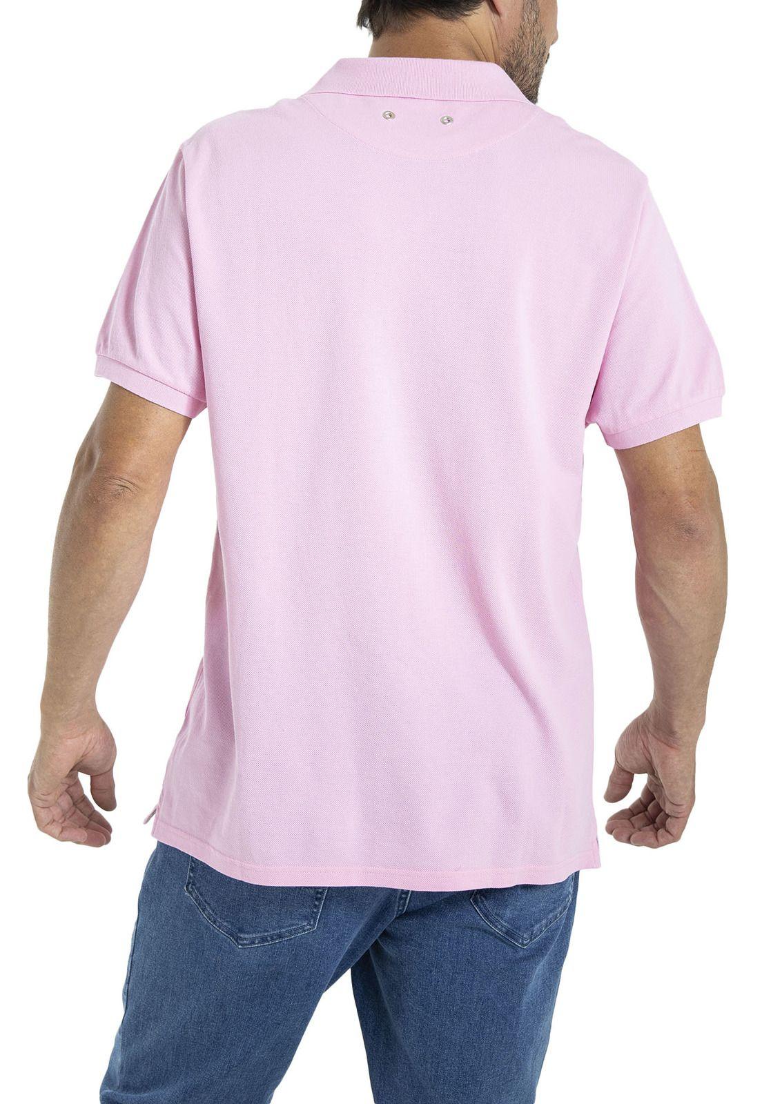 Polera Algodón Org Hombre Piquesport Rosado-5