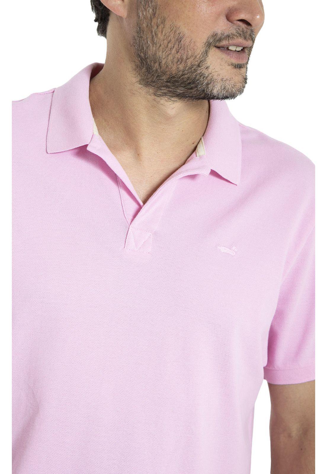 Polera Algodón Org Hombre Piquesport Rosado-6
