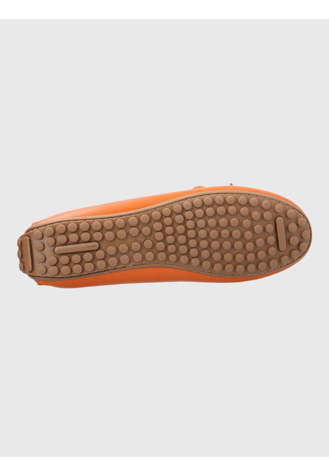 Mocasin Cuero Mujer Tado Naranjo-7