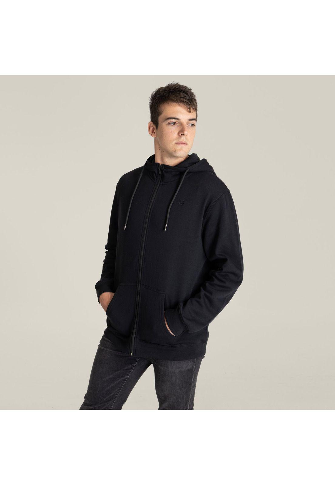Polerón Hombre Hood F Zipper Motion Negro-0