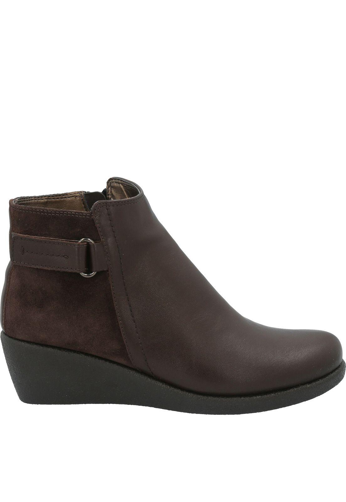 Botin Cuero Mujer Bloom Marrón-1