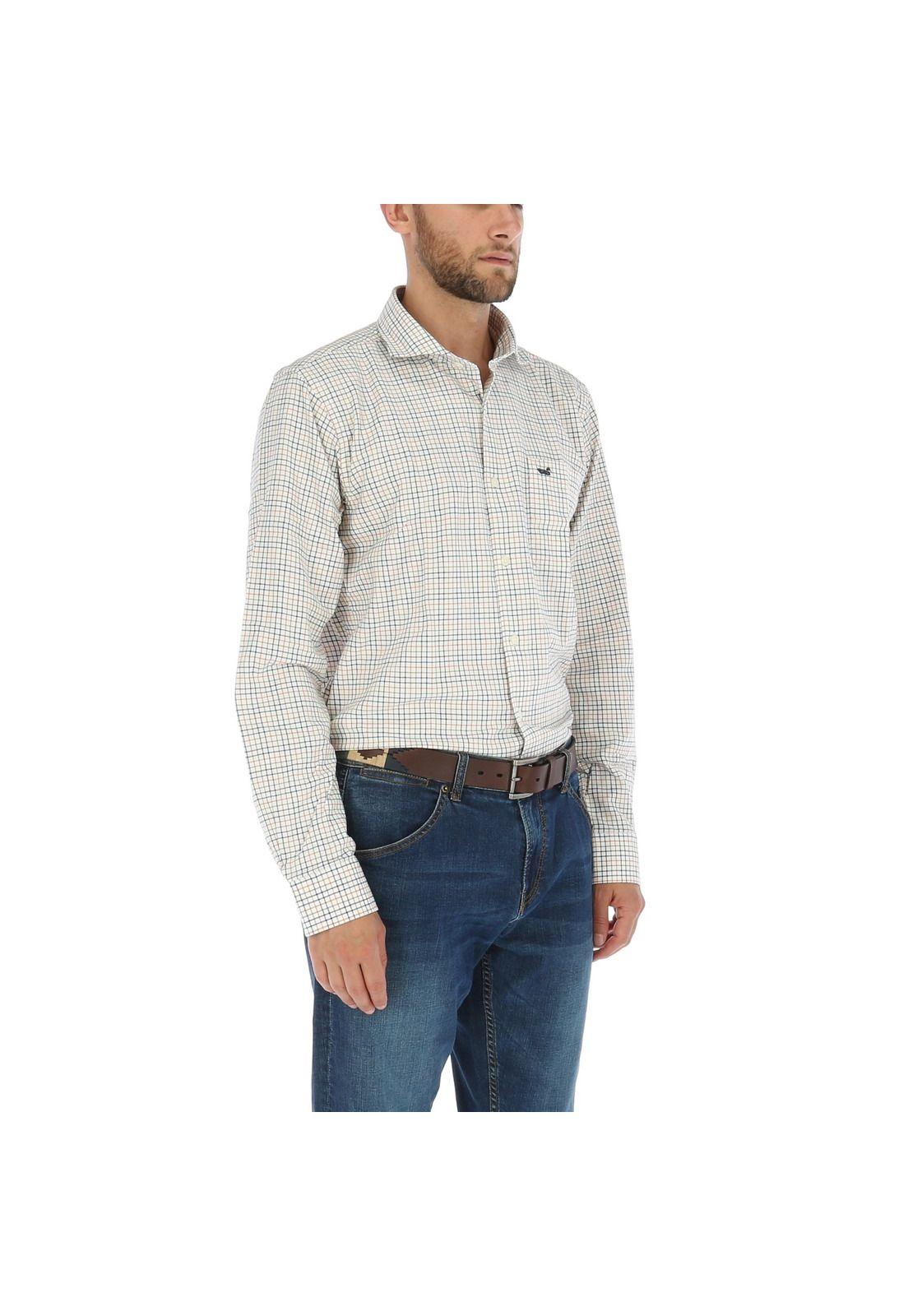 Camisa Algodón Hombre Viyella Crema-4