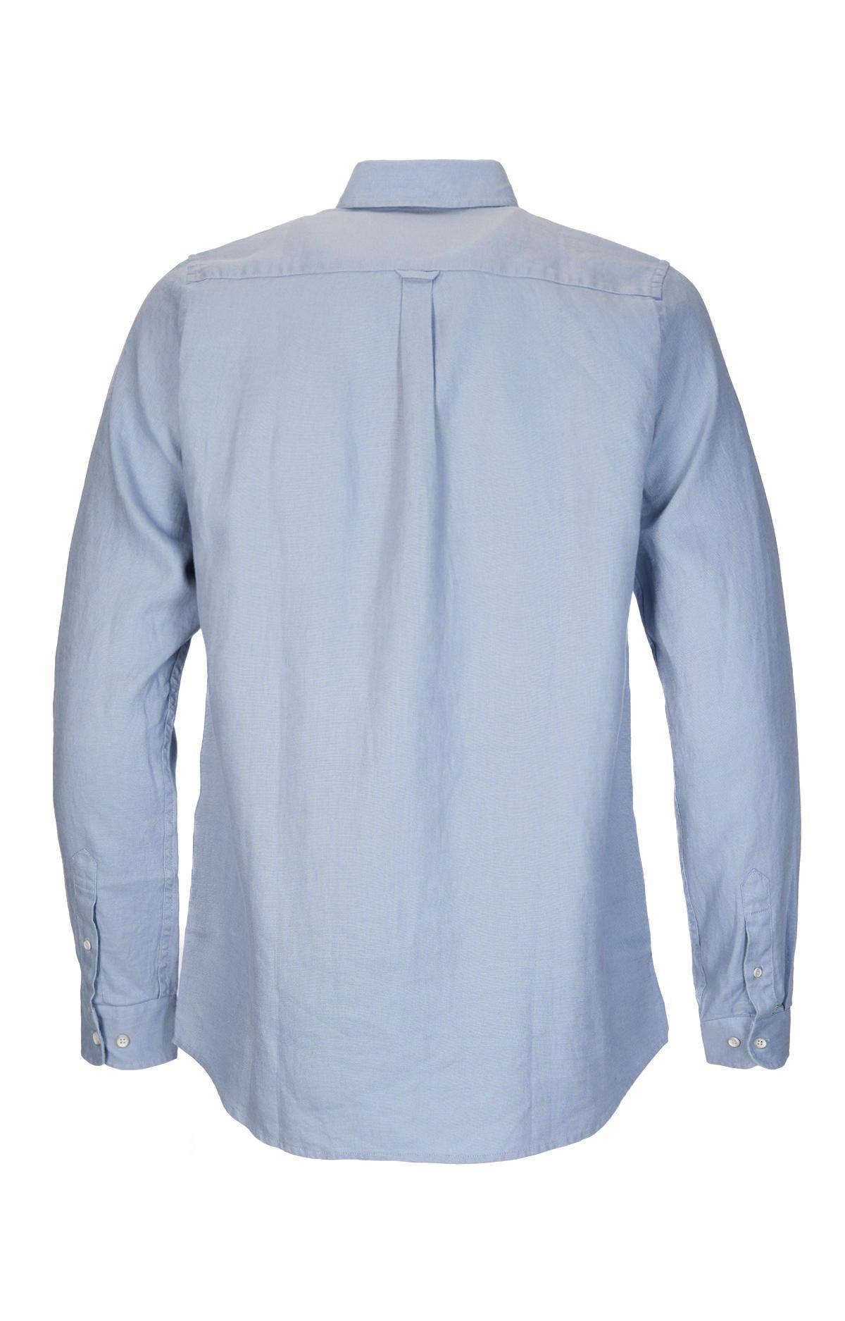 Camisa M/L Hombre Linen Azul Claro-1
