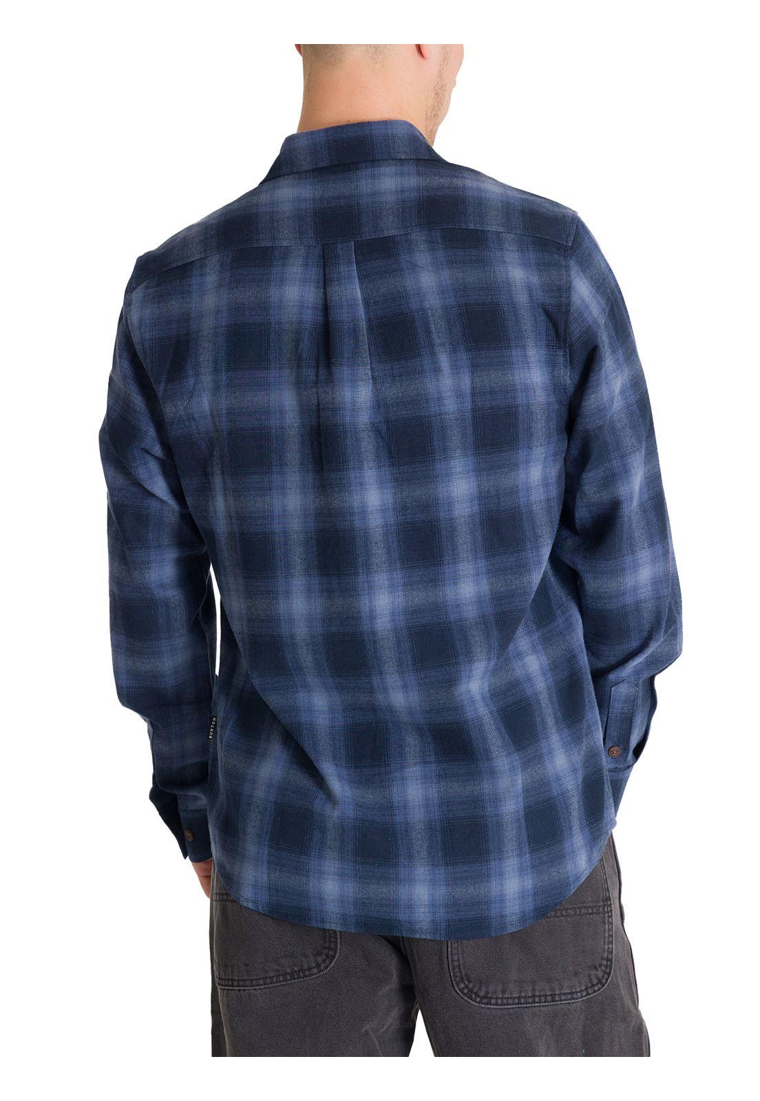 Camisa Manga Larga Hombre Flannel Azul Oscuro-3