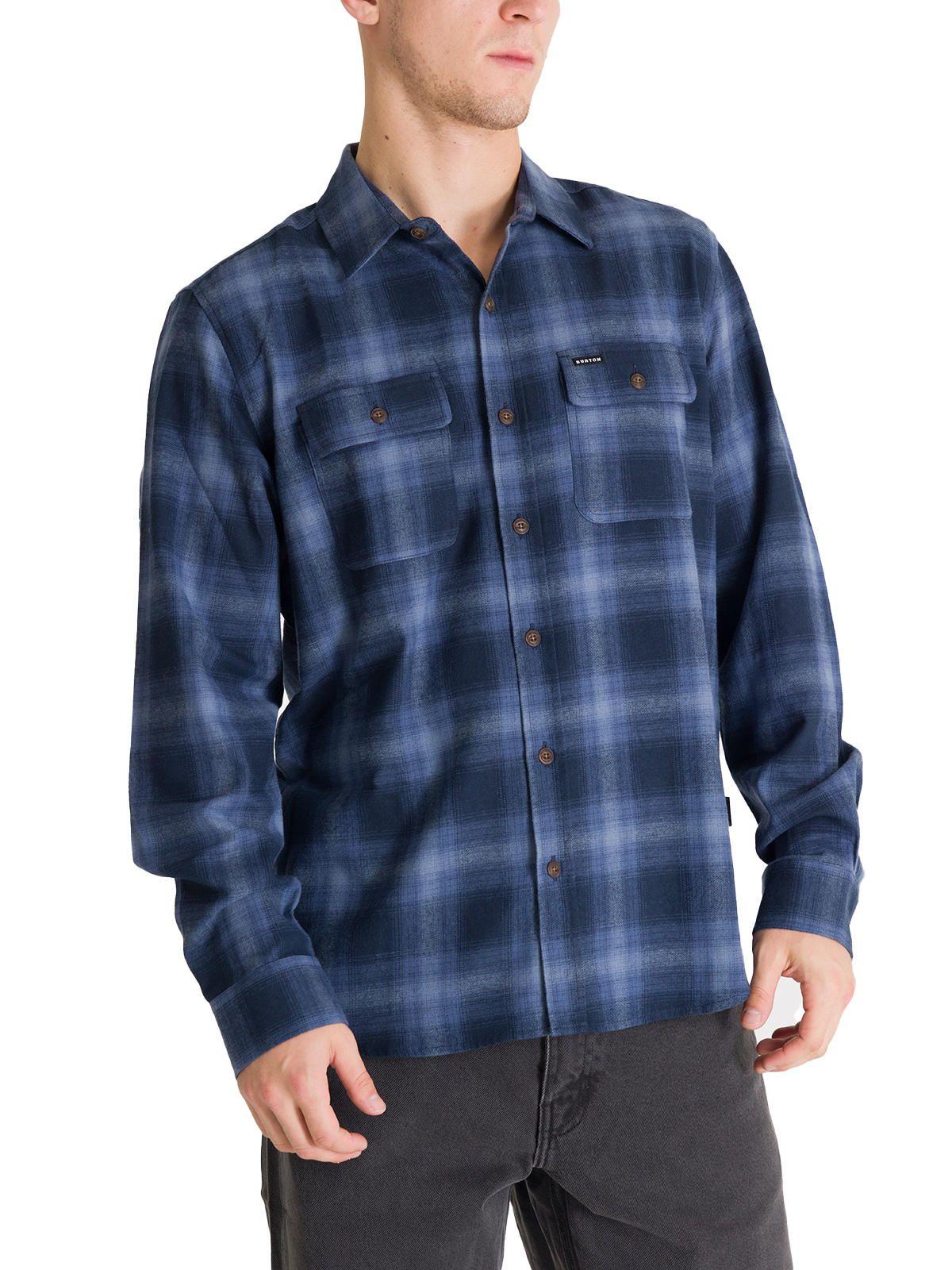 Camisa Manga Larga Hombre Flannel Azul Oscuro-1