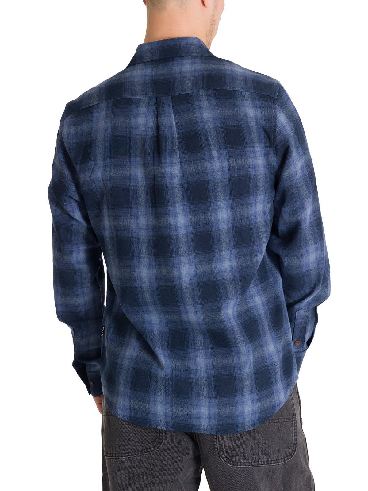 Camisa Manga Larga Hombre Flannel Azul Oscuro-3
