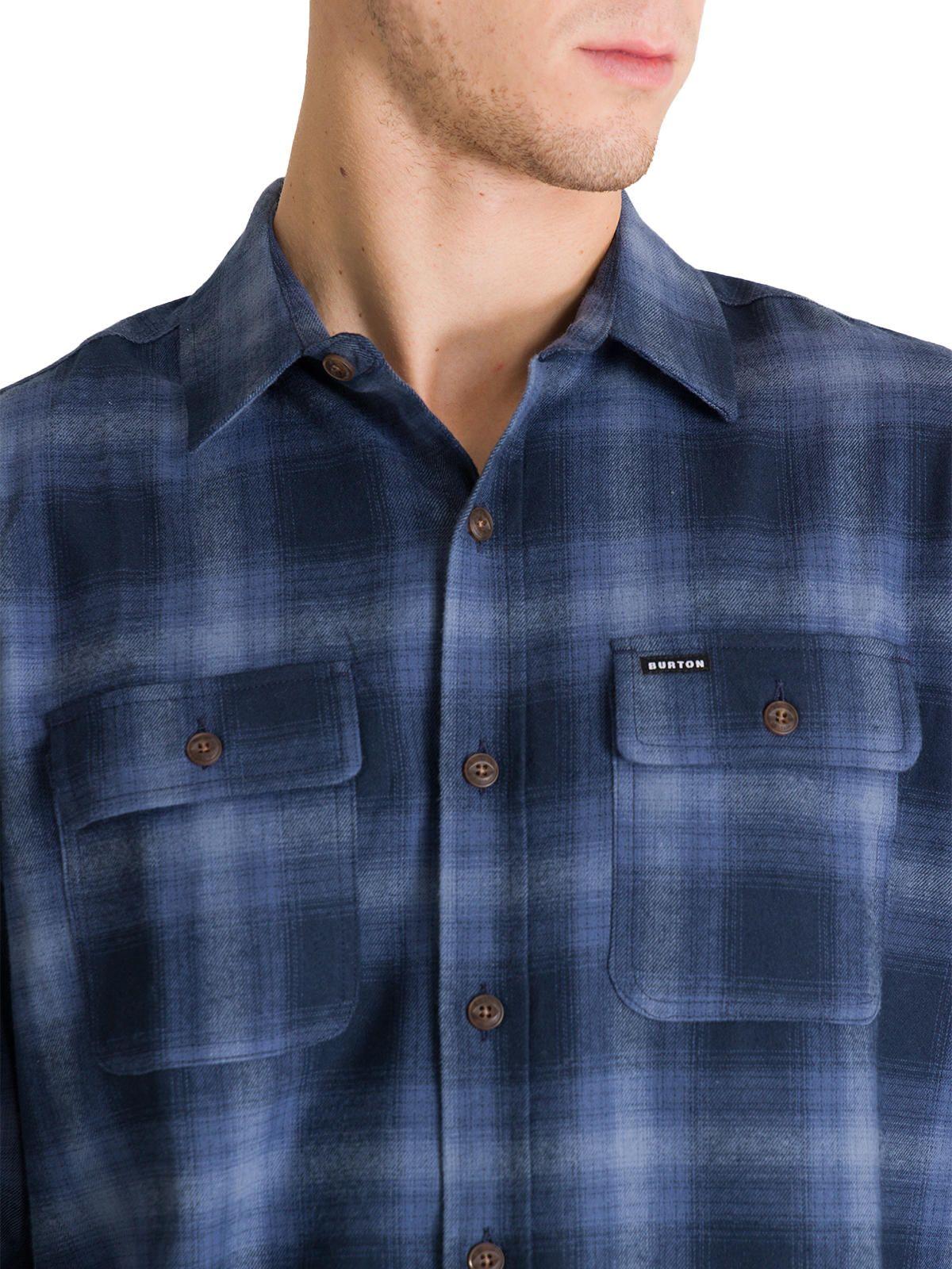 Camisa Manga Larga Hombre Flannel Azul Oscuro-4