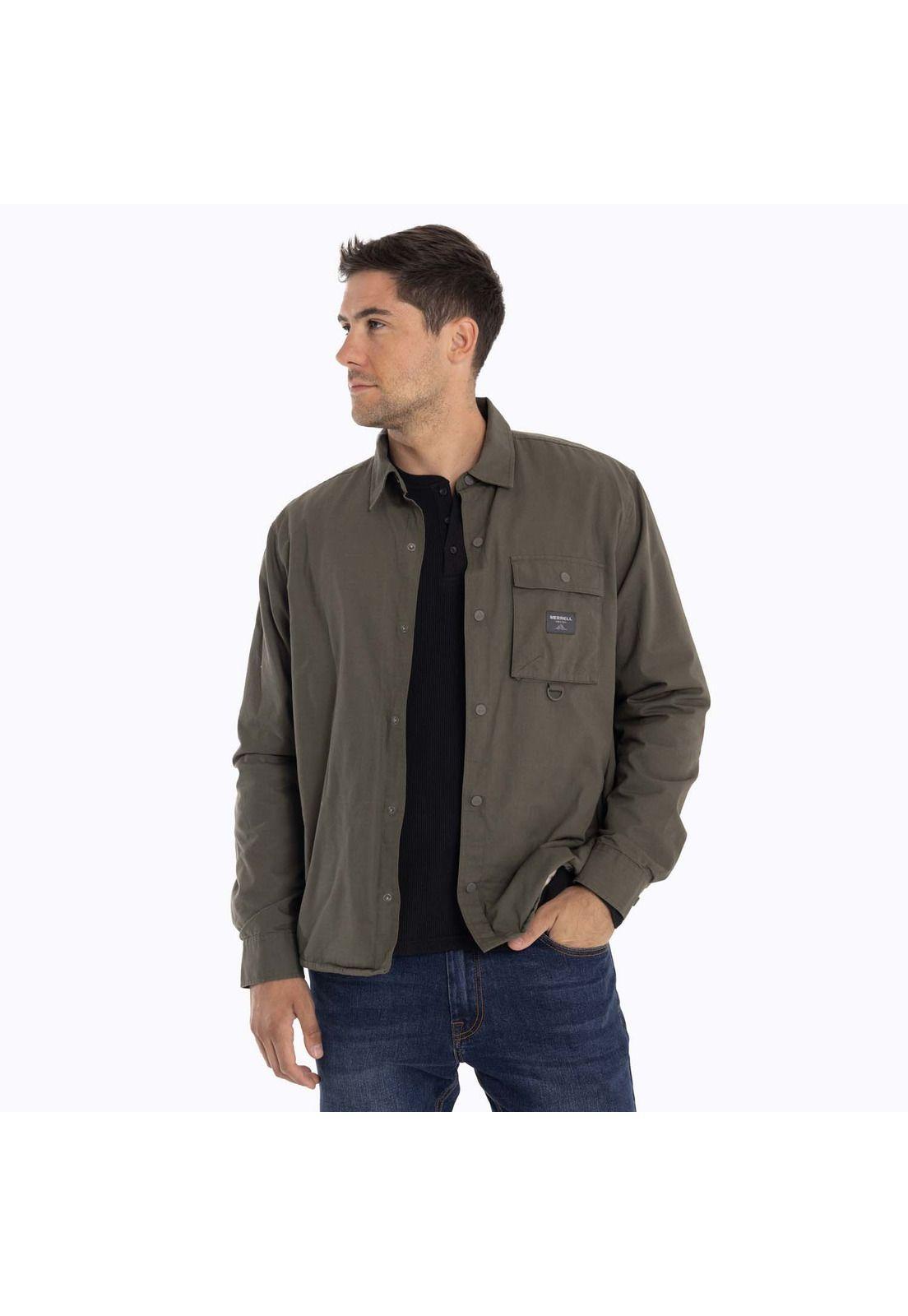Chaqueta Sobrecamisa Hombre Carson Oversh Café Merrell-0