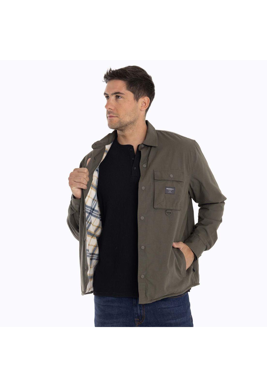 Chaqueta Sobrecamisa Hombre Carson Oversh Café Merrell-3