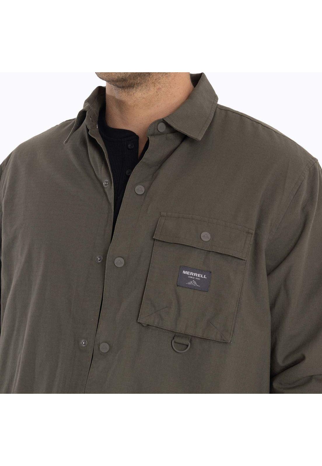 Chaqueta Sobrecamisa Hombre Carson Oversh Café Merrell-6