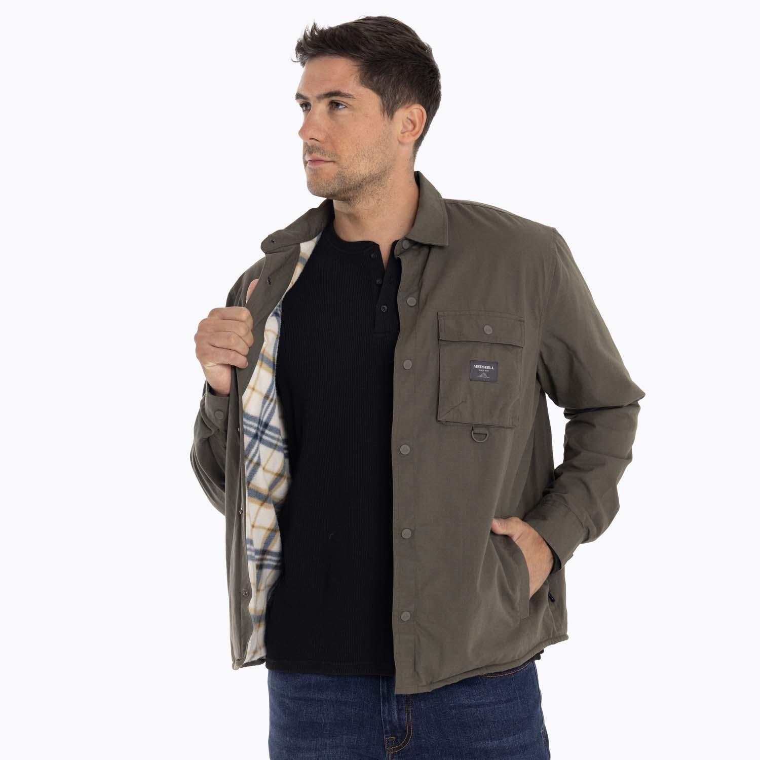 Chaqueta Sobrecamisa Hombre Carson Oversh Café Merrell-3