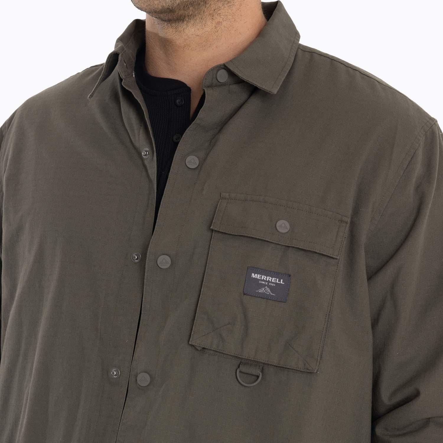 Chaqueta Sobrecamisa Hombre Carson Oversh Café Merrell-6