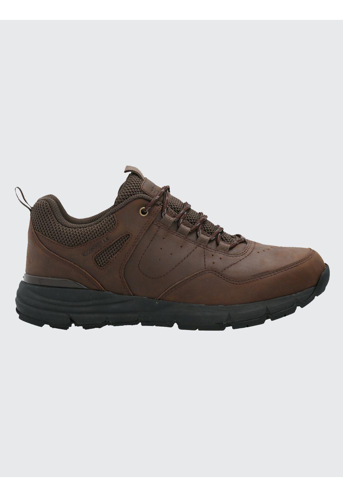 Zapatilla Cuero Hombre Stadium Café Oscuro-1