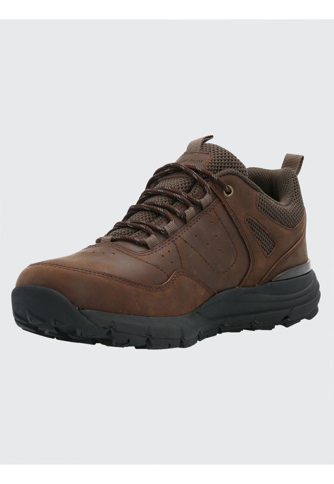 Zapatilla Cuero Hombre Stadium Café Oscuro-4