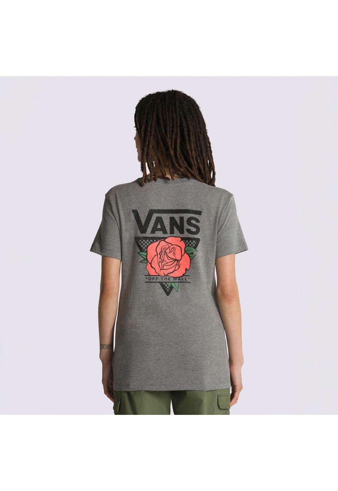 Polera Manga Corta Triangle Rose Gris Mujer-0