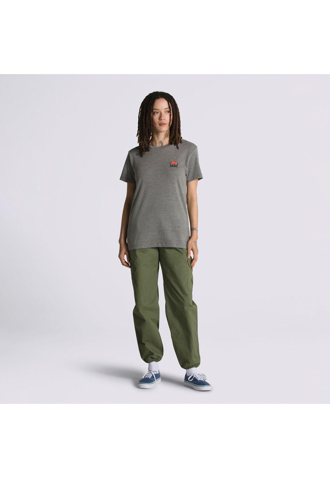 Polera Manga Corta Triangle Rose Gris Mujer-3