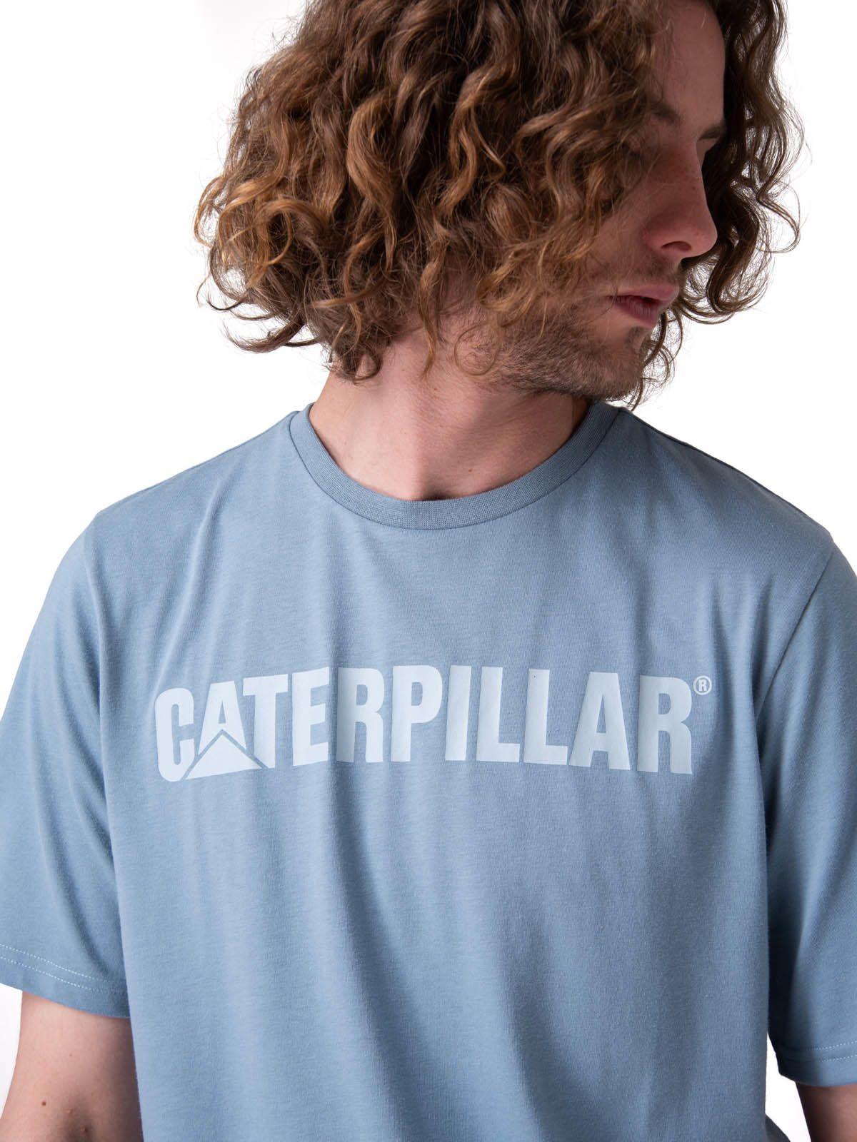 Polera Manga Corta Caterpillar Logo Tee Hombre Celeste-3