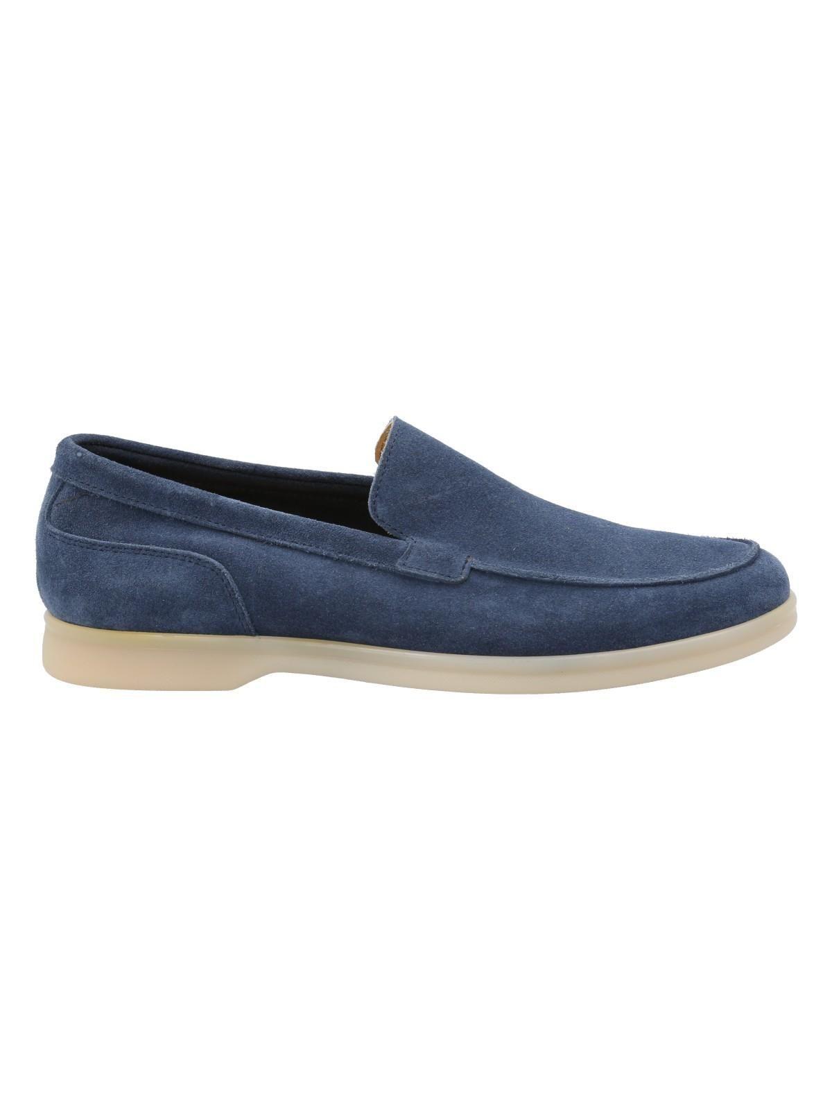 Mocasín Cuero Hombre Roma Azul-0