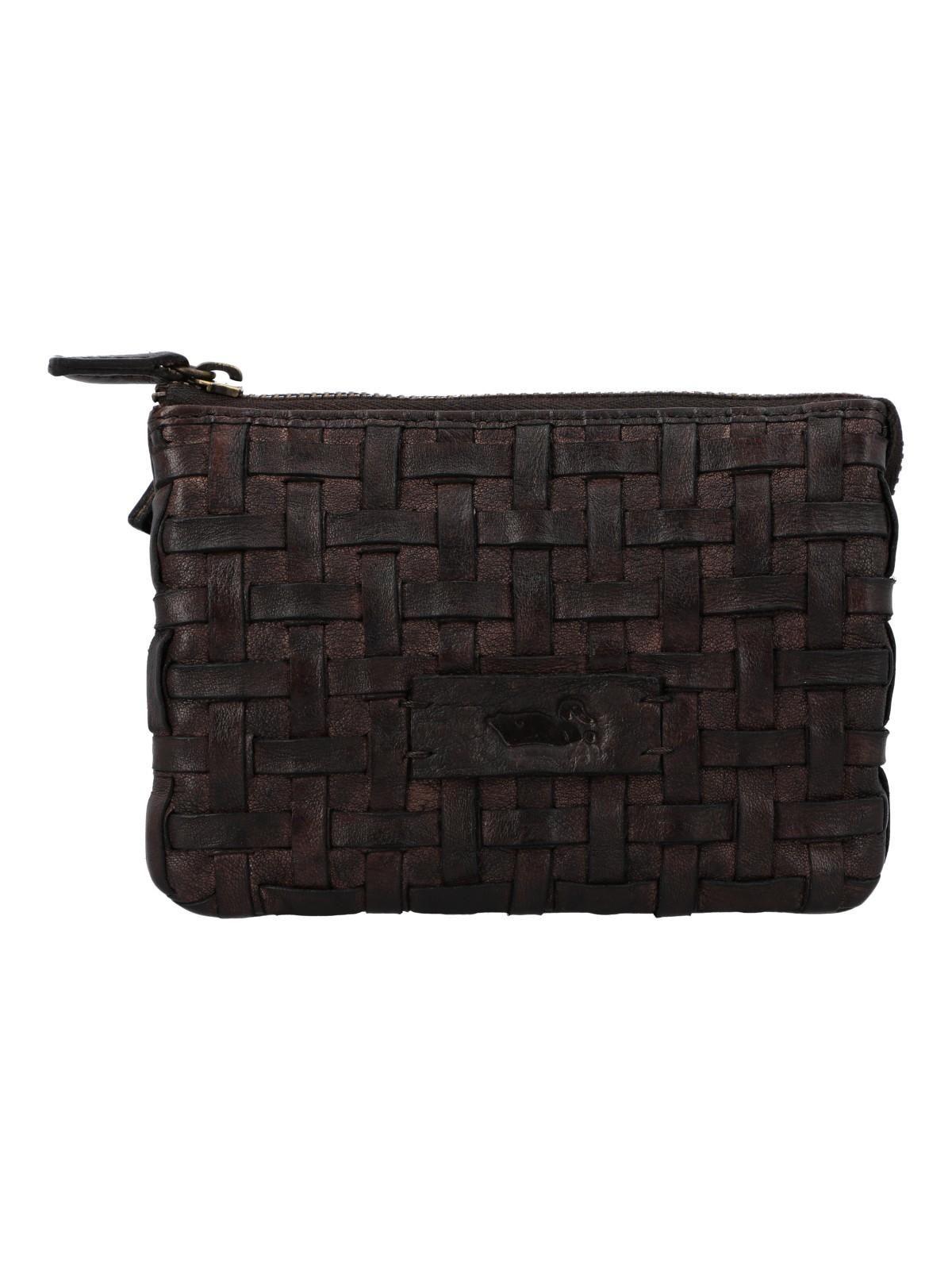 Billetera Cuero Mujer Ws Braid Pouch Café-0