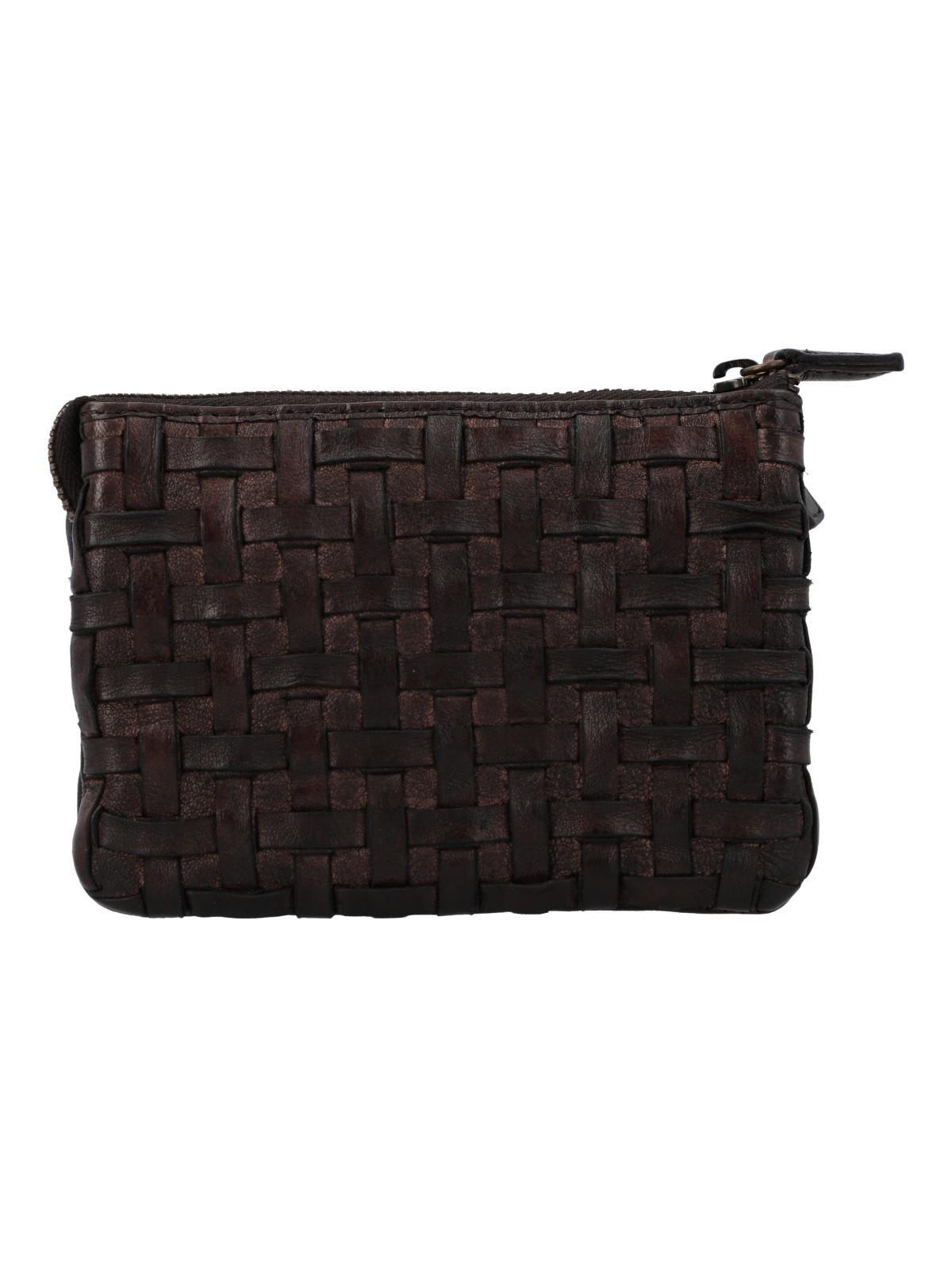 Billetera Cuero Mujer Ws Braid Pouch Café-1