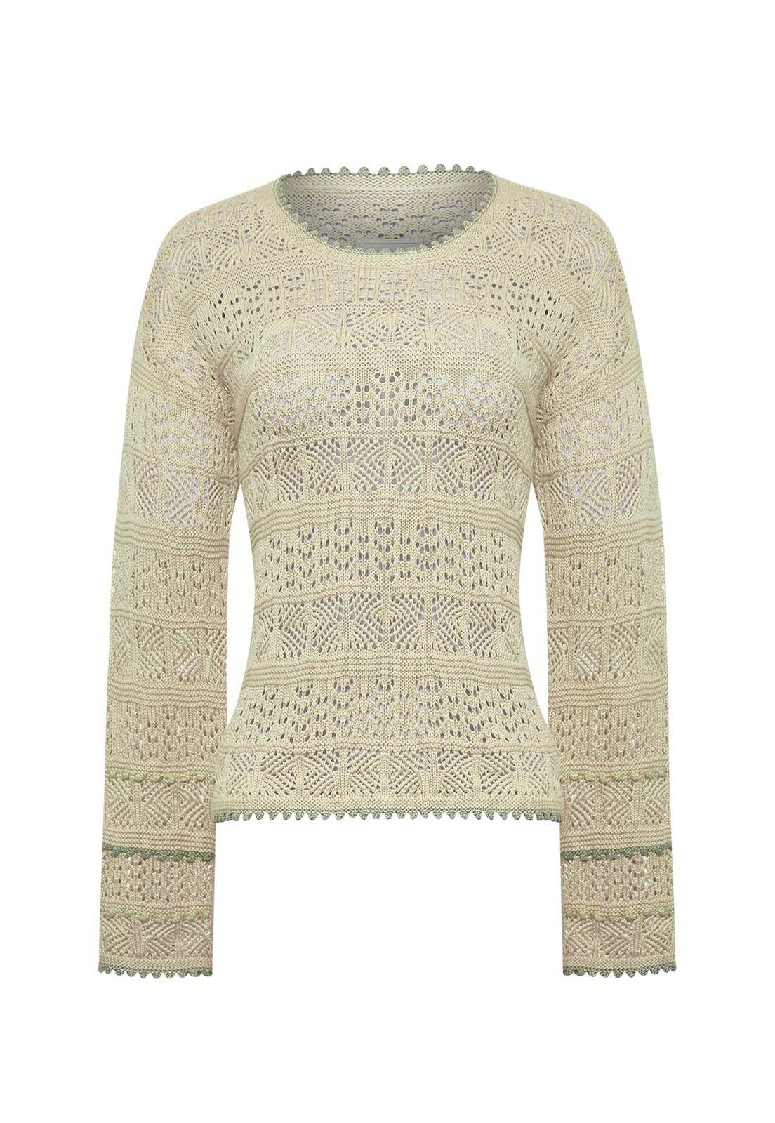 Sweater Algodón Mujer Dindo Beige -0