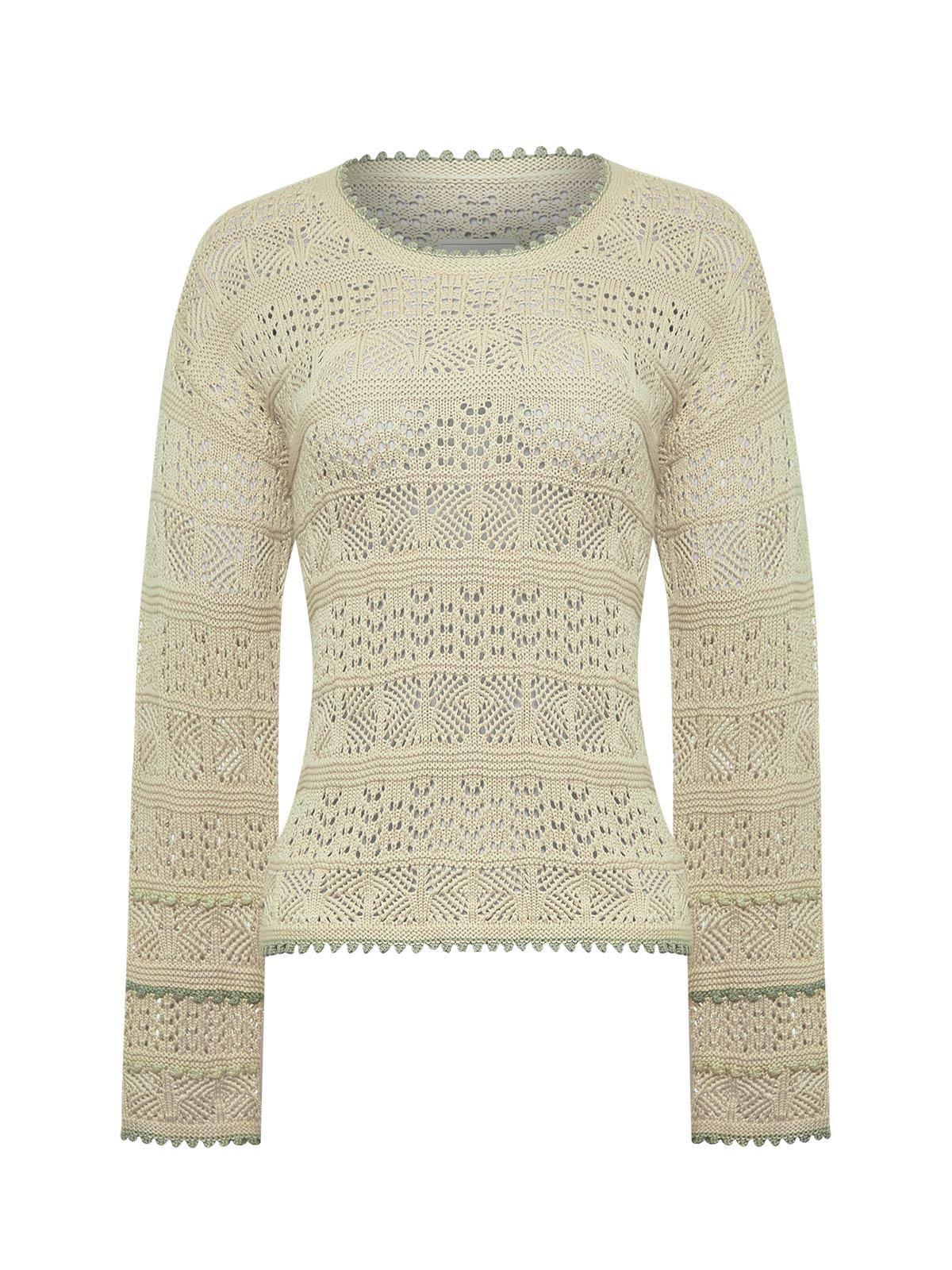 Sweater Algodón Mujer Dindo Beige -0