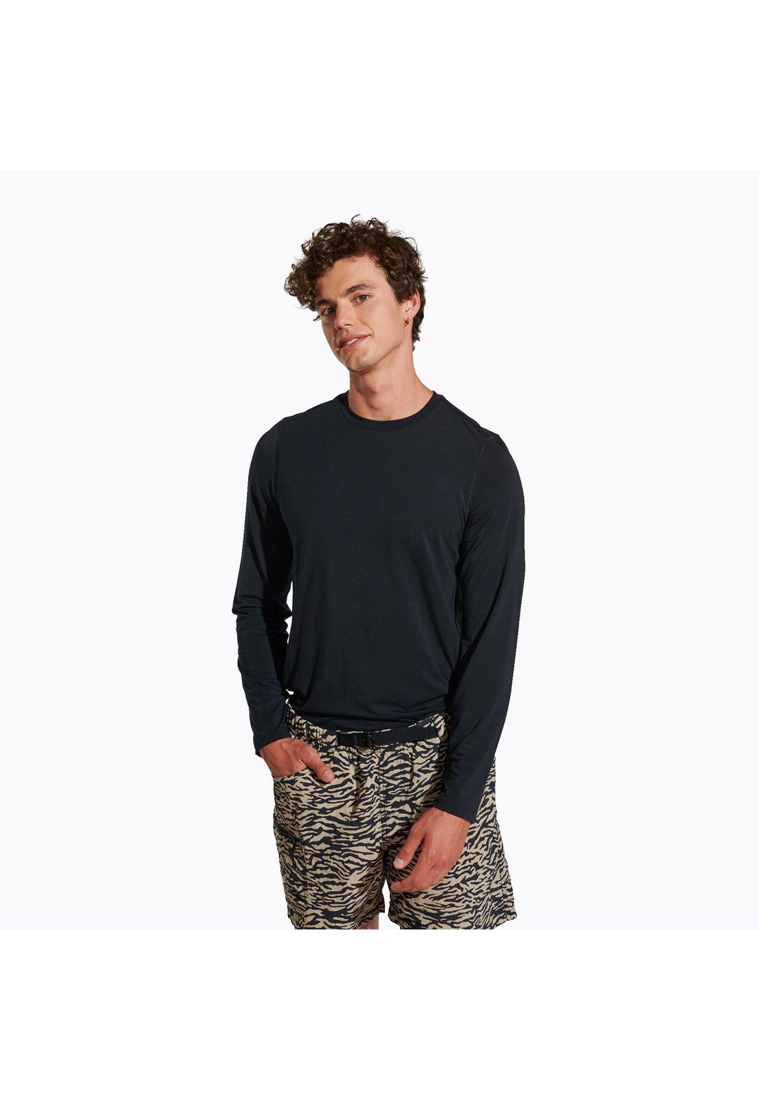 Polera Hombre Tencel Negro-0