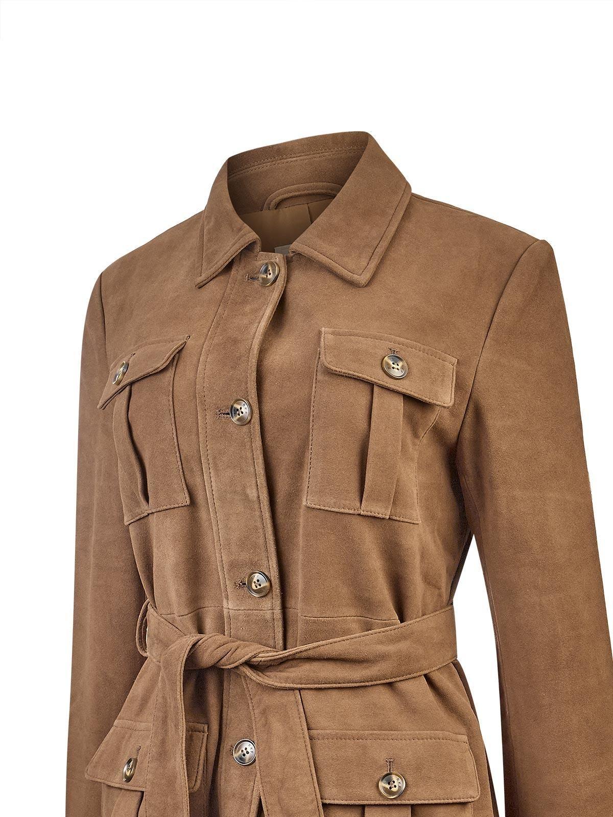 Chaqueta Gamuza Mujer Timber Café-3