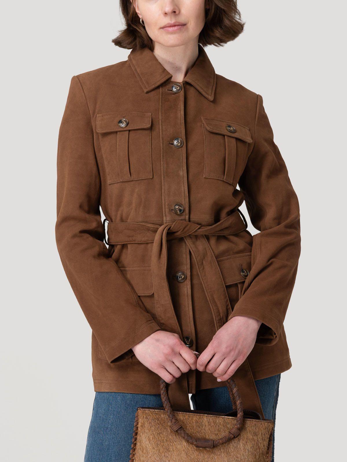 Chaqueta Gamuza Mujer Timber Café-4