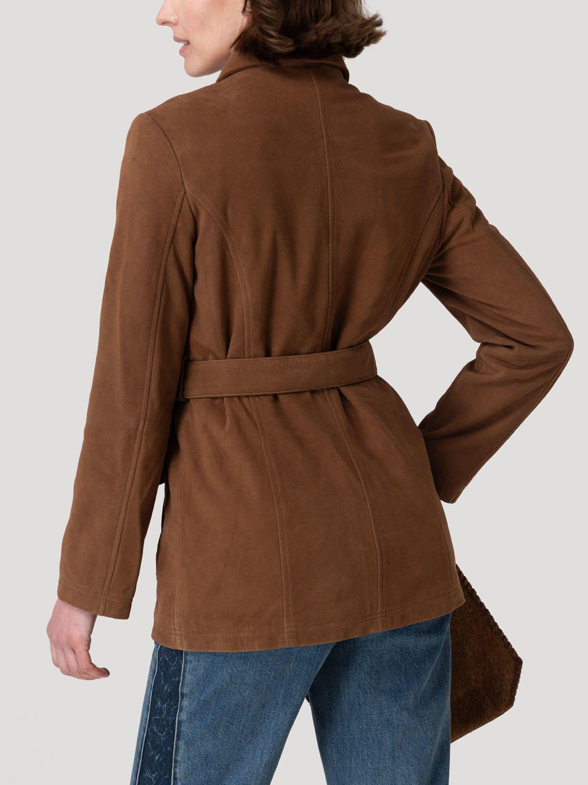 Chaqueta Gamuza Mujer Timber Café-5