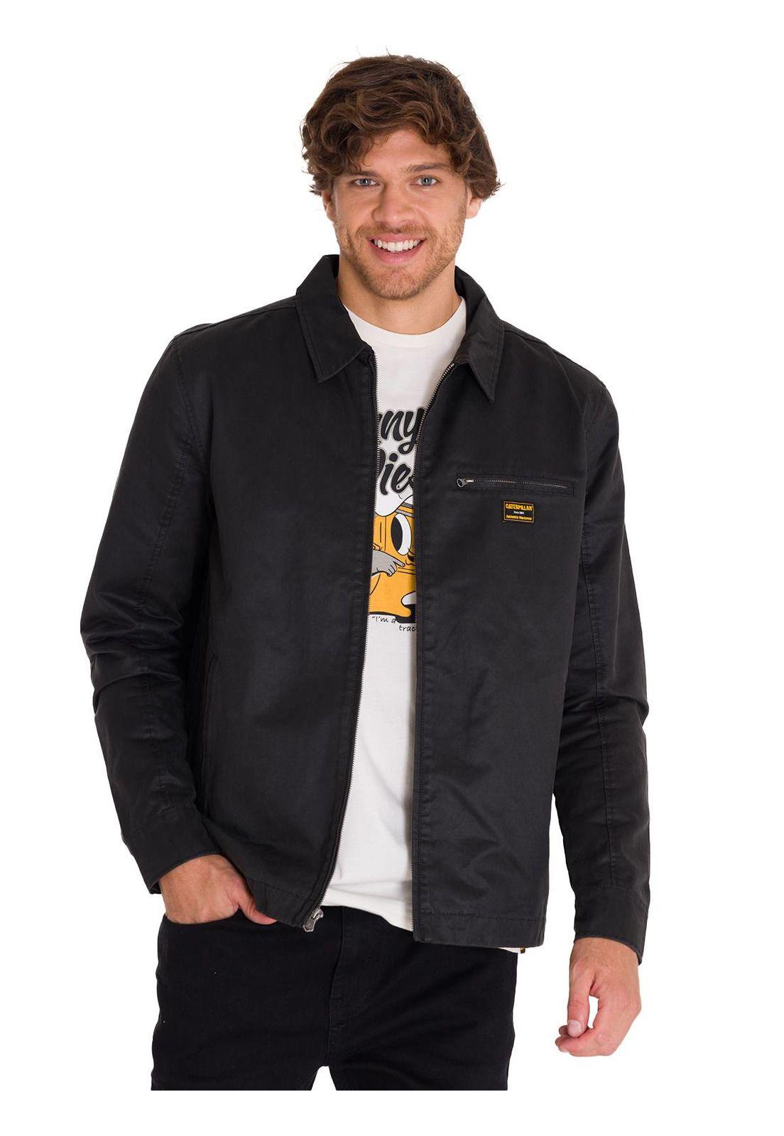 Chaqueta Casual Waxed Chore Hombre Negra-0