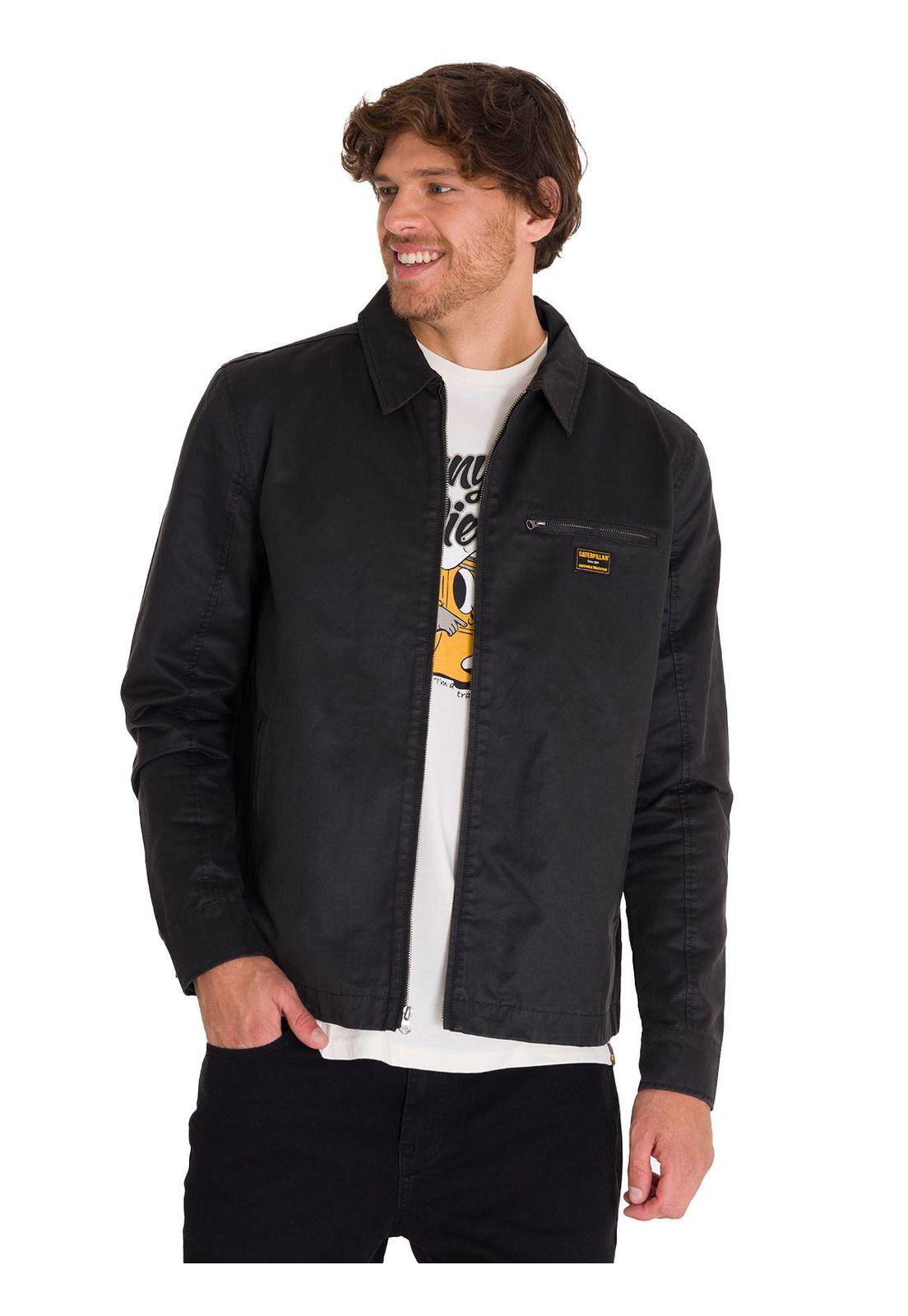 Chaqueta Casual Waxed Chore Hombre Negra-1